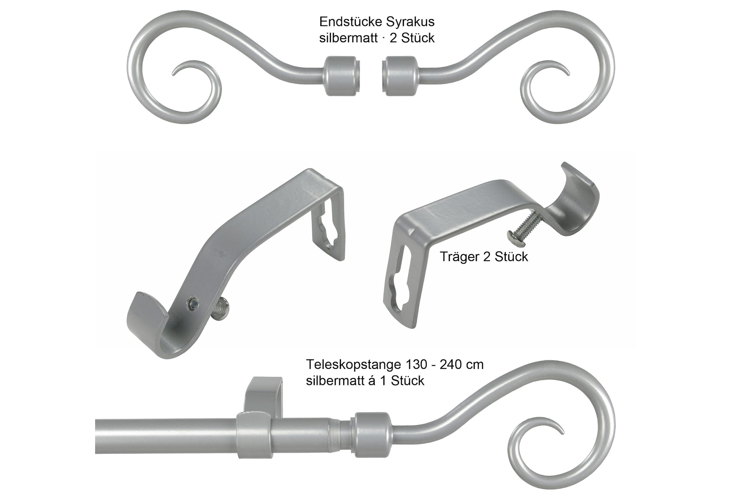 Liedeco Gardinenstange »Syrakus  Ã˜ 16 mm« Ø 16 mm 1 läufig-läufig ausziehbar