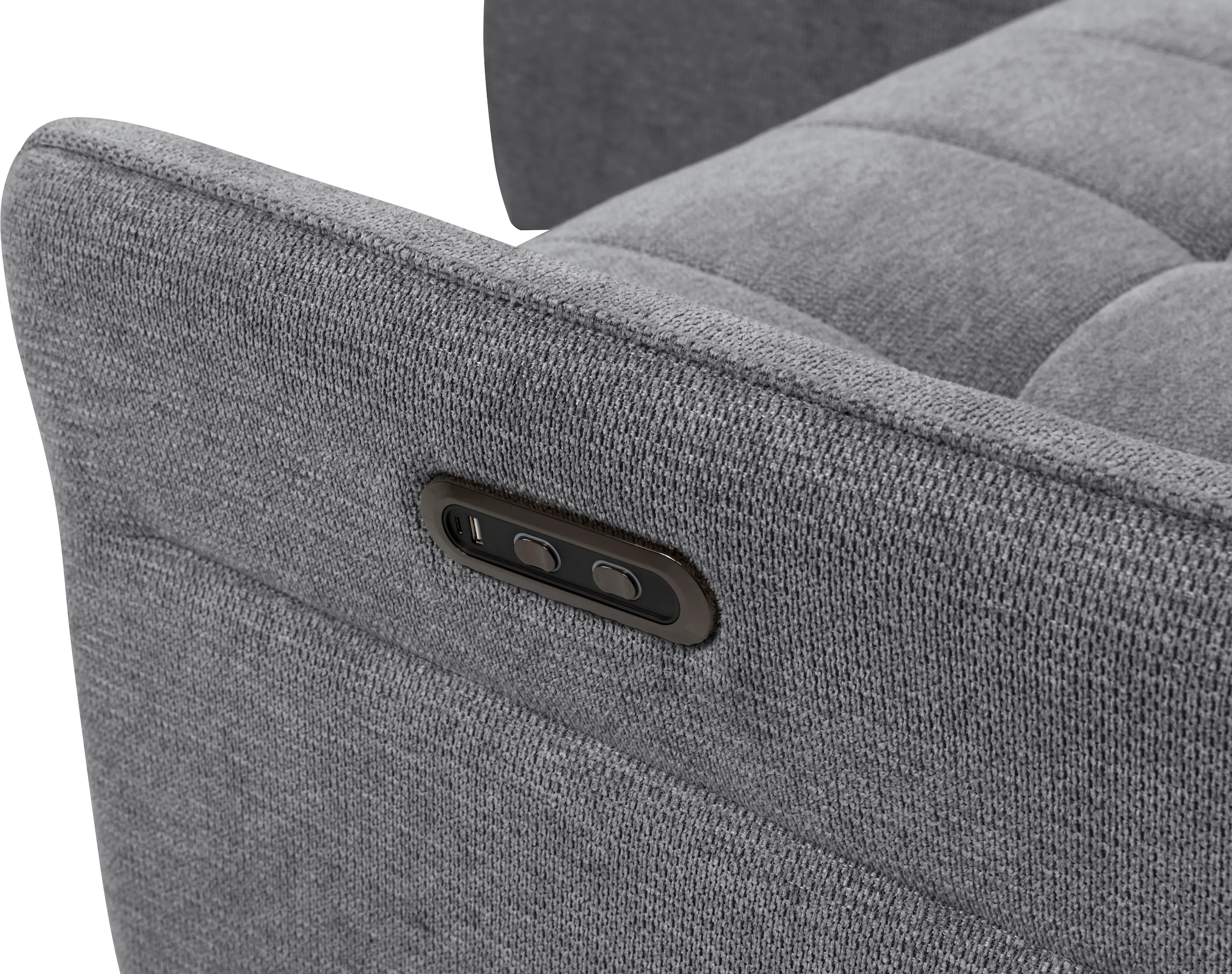 INOSIGN Ecksofa »DENIO 3-Sitzer, L-Form (Breite 209cm), elektr. Relaxfunktion, USB-A/C« Liegefunktion durch Recliner, Federkernpolsterung