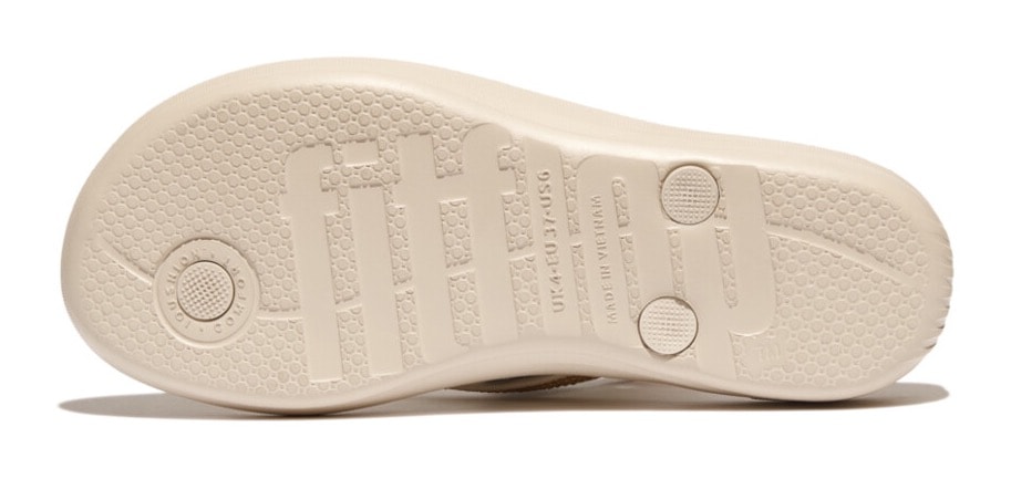 Fitflop Zehentrenner »iQUSHION SPARKLE - CLASSIC«, Keilabsatz, Sommerschuh, Schlappen mit funkelnden Glitzerbesatz