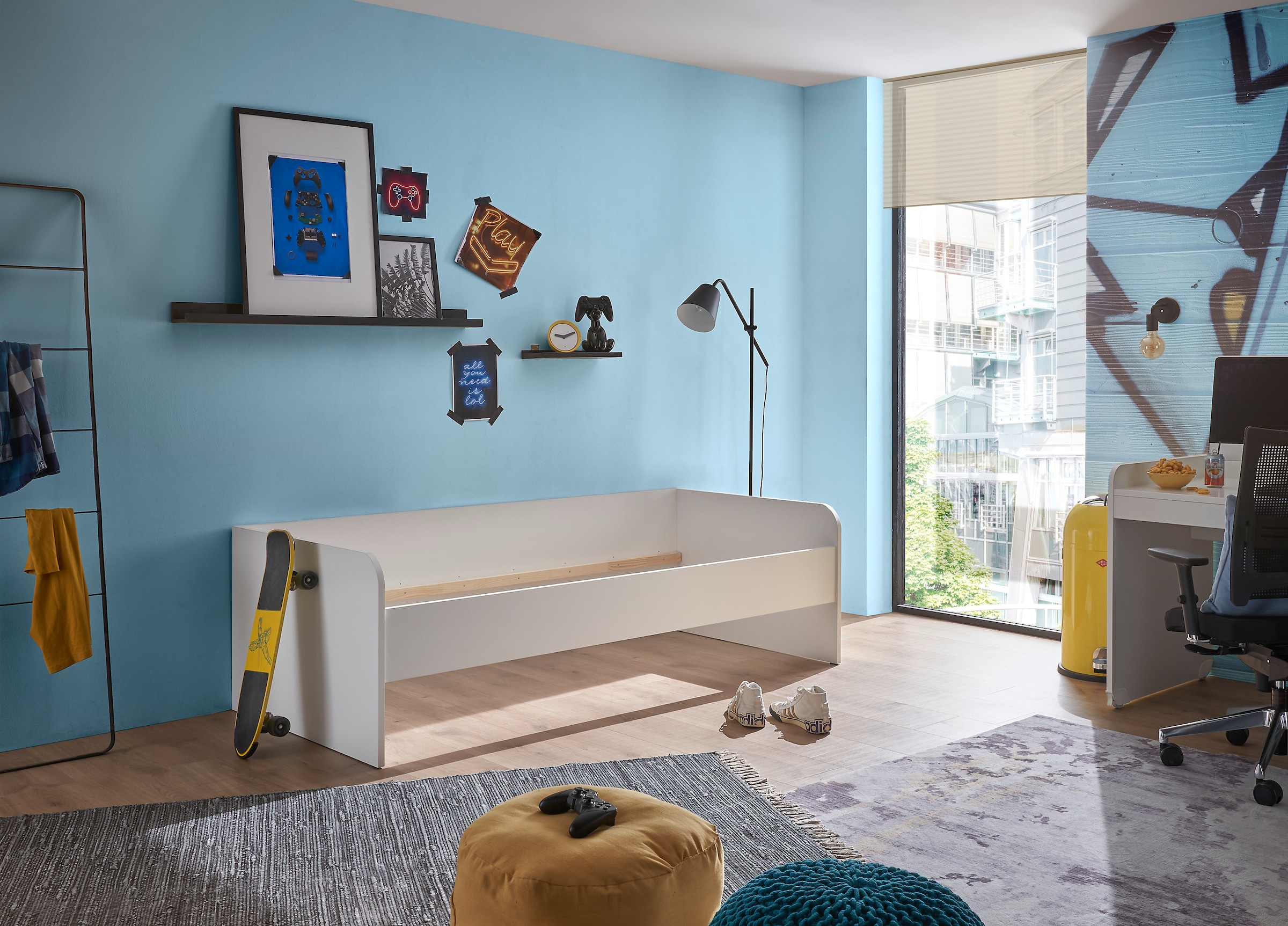 Begabino Bettgestell »Karla Einzelbett, Jugendbett«, 90x200 cm, Bett in 3 Farbausführungen