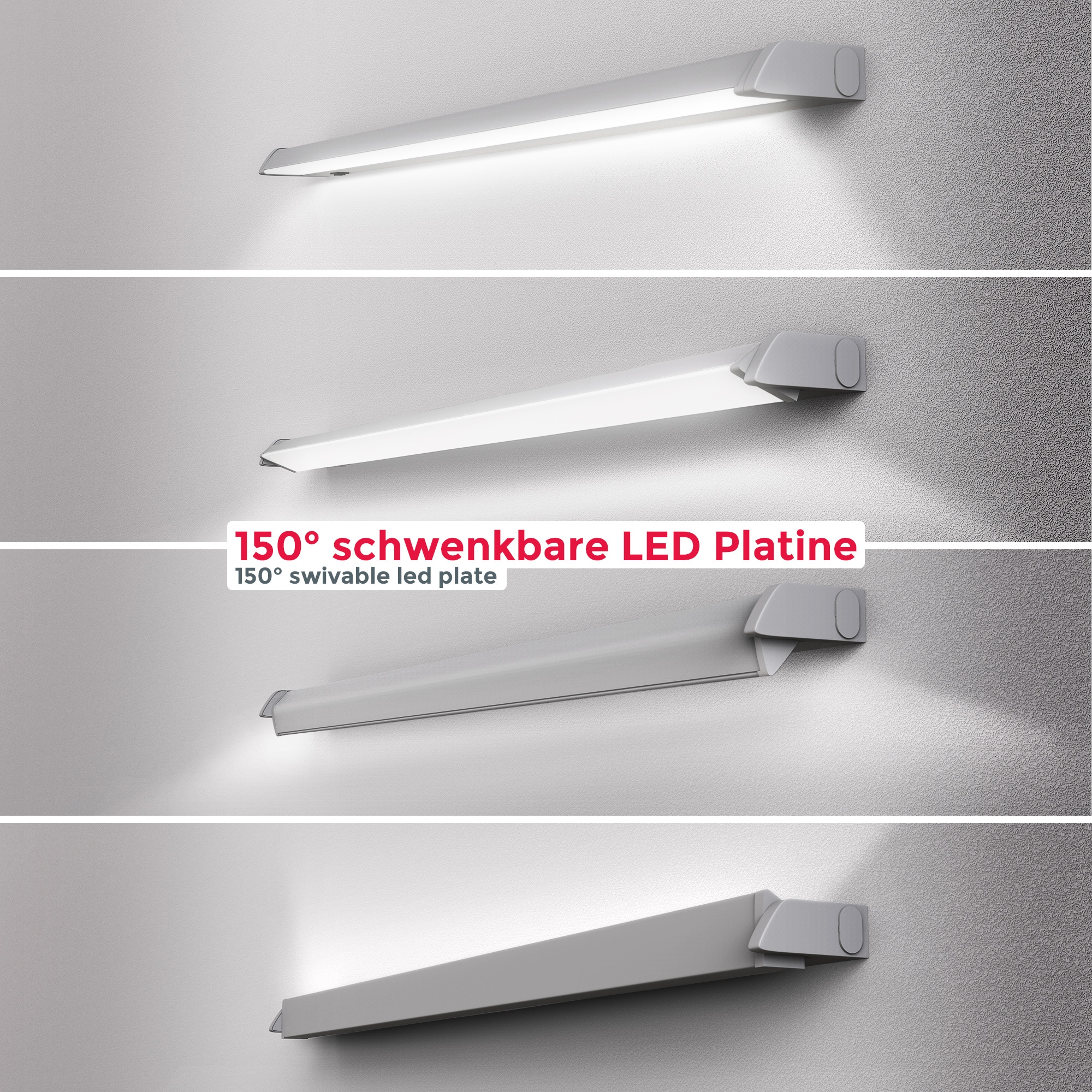 B.K.Licht Lichtleiste, 1 flammig-flammig, Unterbaulampe, Schrank-Lampe,  schwenkbar, Küchenleiste, silber, 8W online kaufen | mit 3 Jahren XXL  Garantie