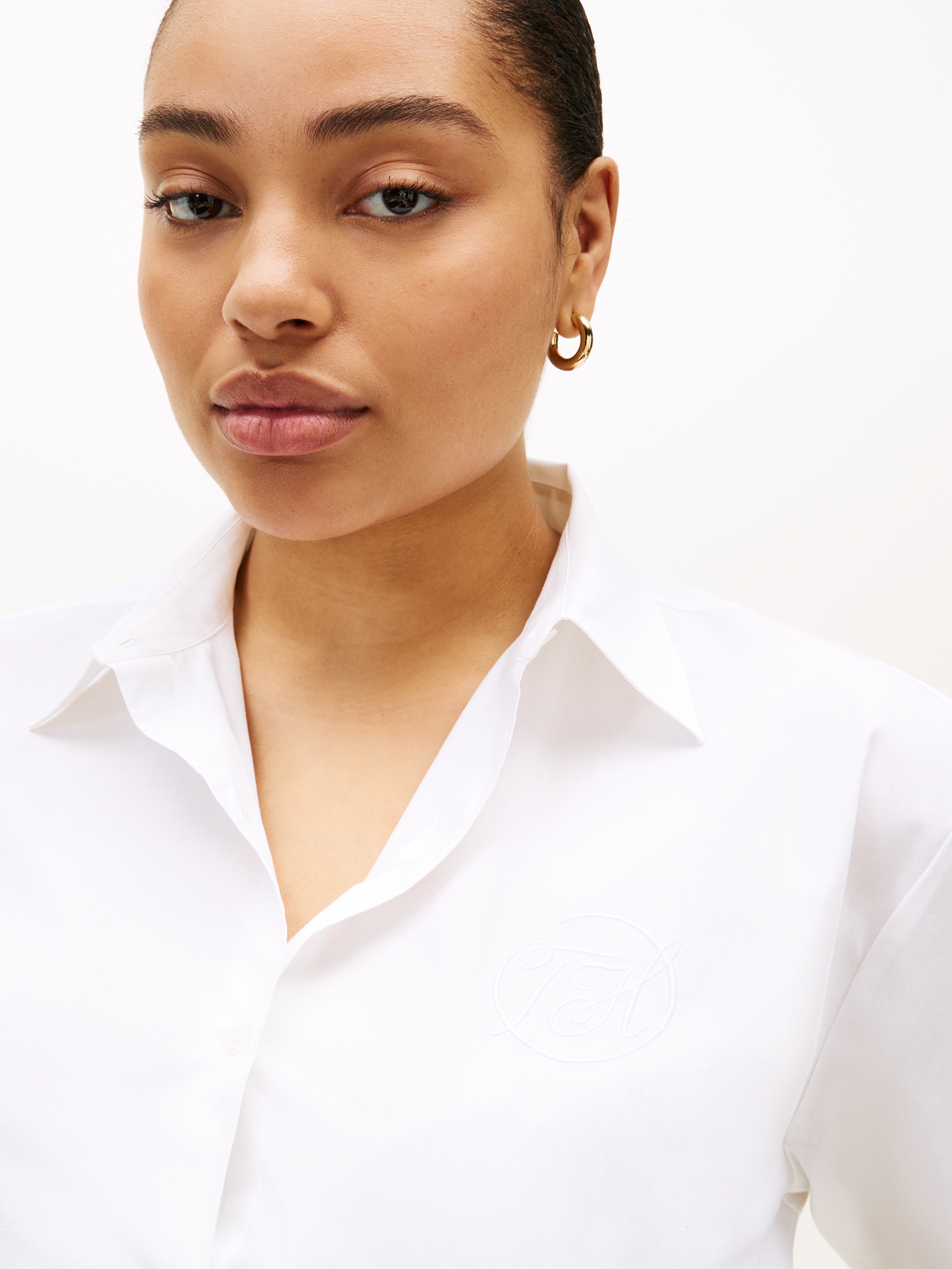 Tommy Hilfiger Curve Hemdbluse »CRV COTTON EASY SHIRT« in großen Größen, Baumwolle