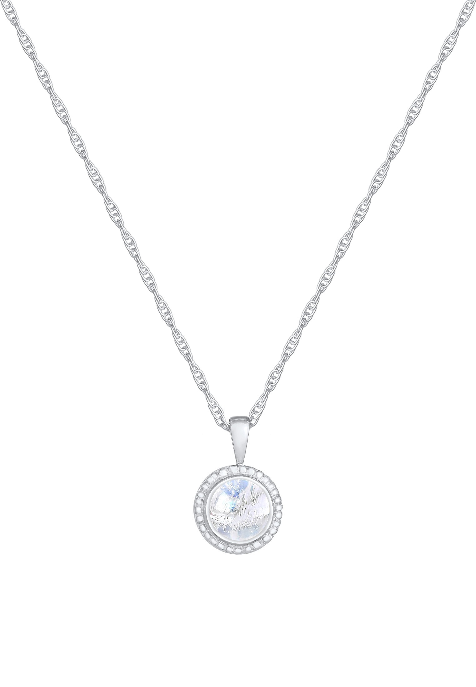 Nenalina Silberkette »Halskette Mondstein Boho Gedreht Basic 925 Silber«