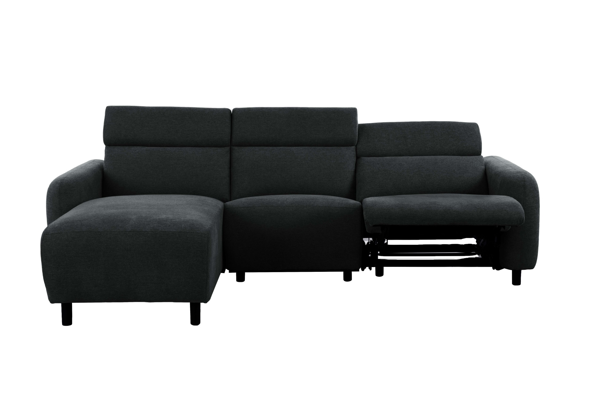 Home affaire Ecksofa »SKAANE Struktur, L-Form, 274 cm, manuelle u. elektrische Funktion,«, rundes Design, Kopfteilverstellung, Federkernpolsterung