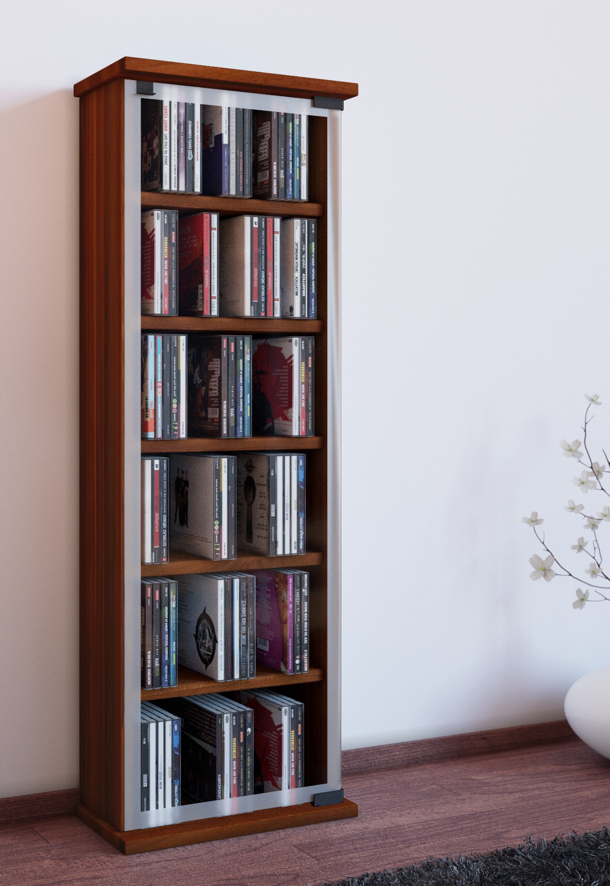 VCM Media-Regal »Holz CD DVD Stand Regal Schrank Classic Glastür«