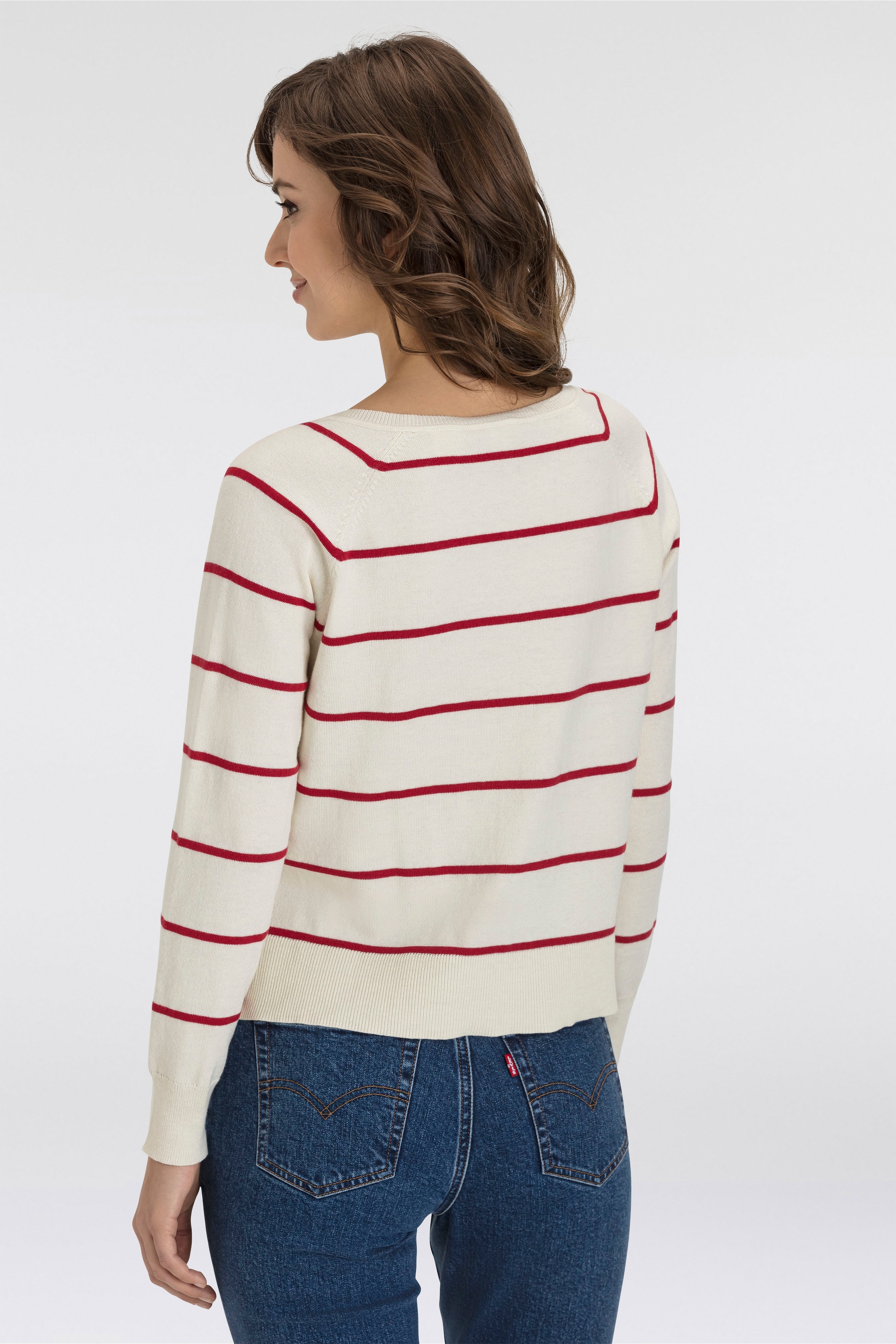 Levi's® Longpullover »PETAL VNECK SWEATER«, mit Rippbündchen