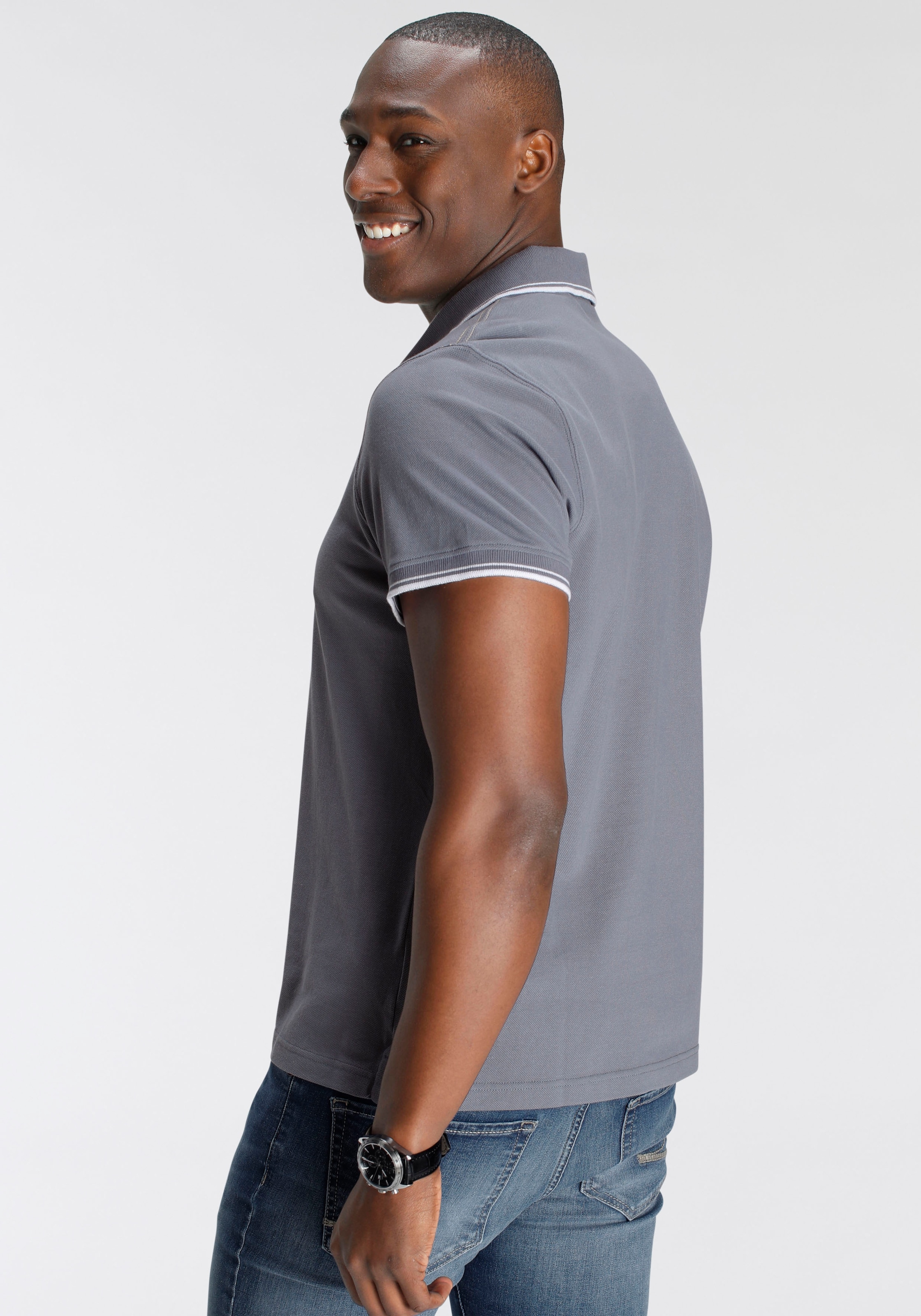 DELMAO Poloshirt, Kurzarm, lockere Passform, Polokragen, für Tennis oder Golf