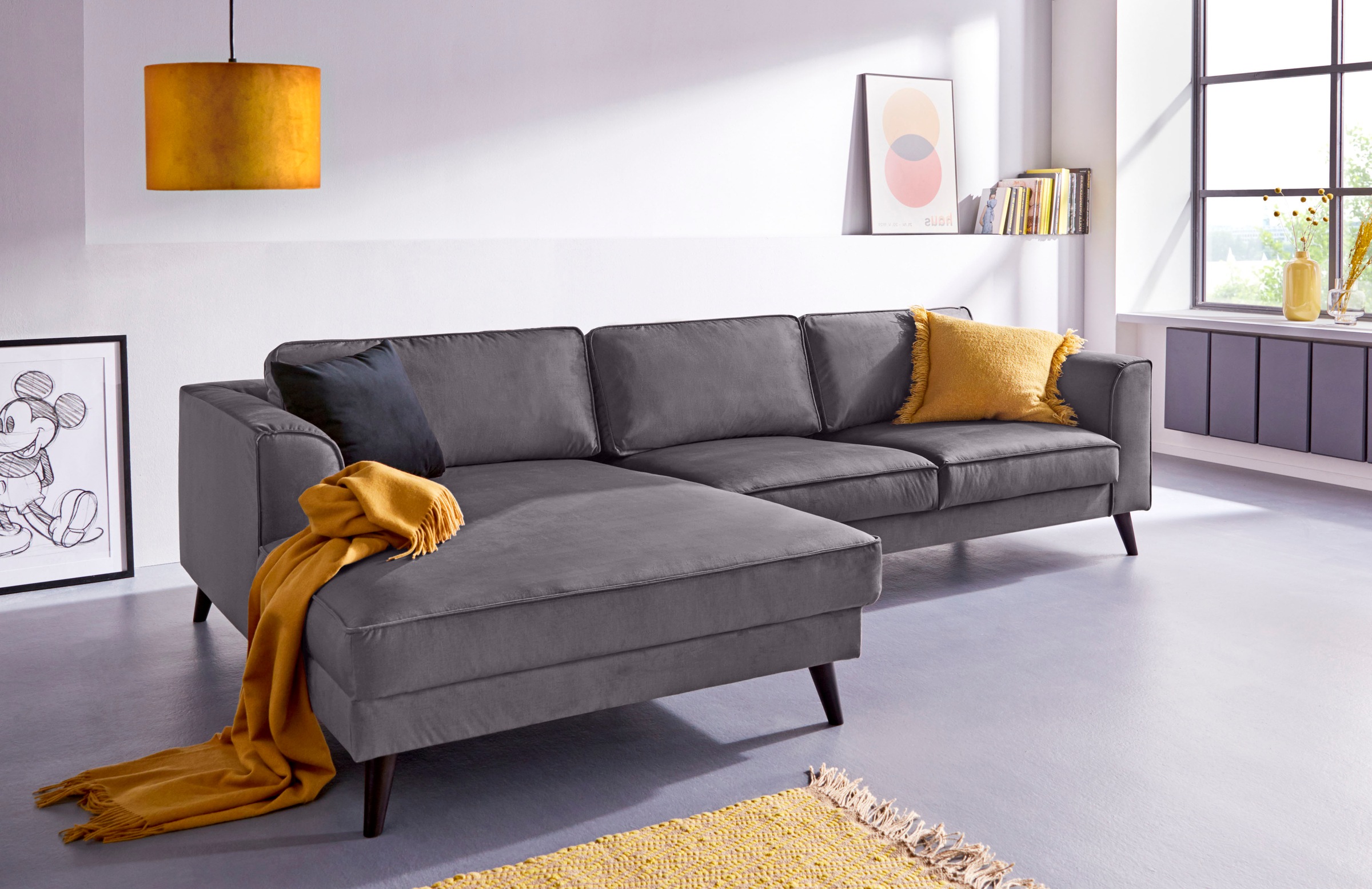 INOSIGN Ecksofa »Lumber Jack, elegant und bequem, Breite 280, hoher Fuß, L-Form«, in moderner Optik