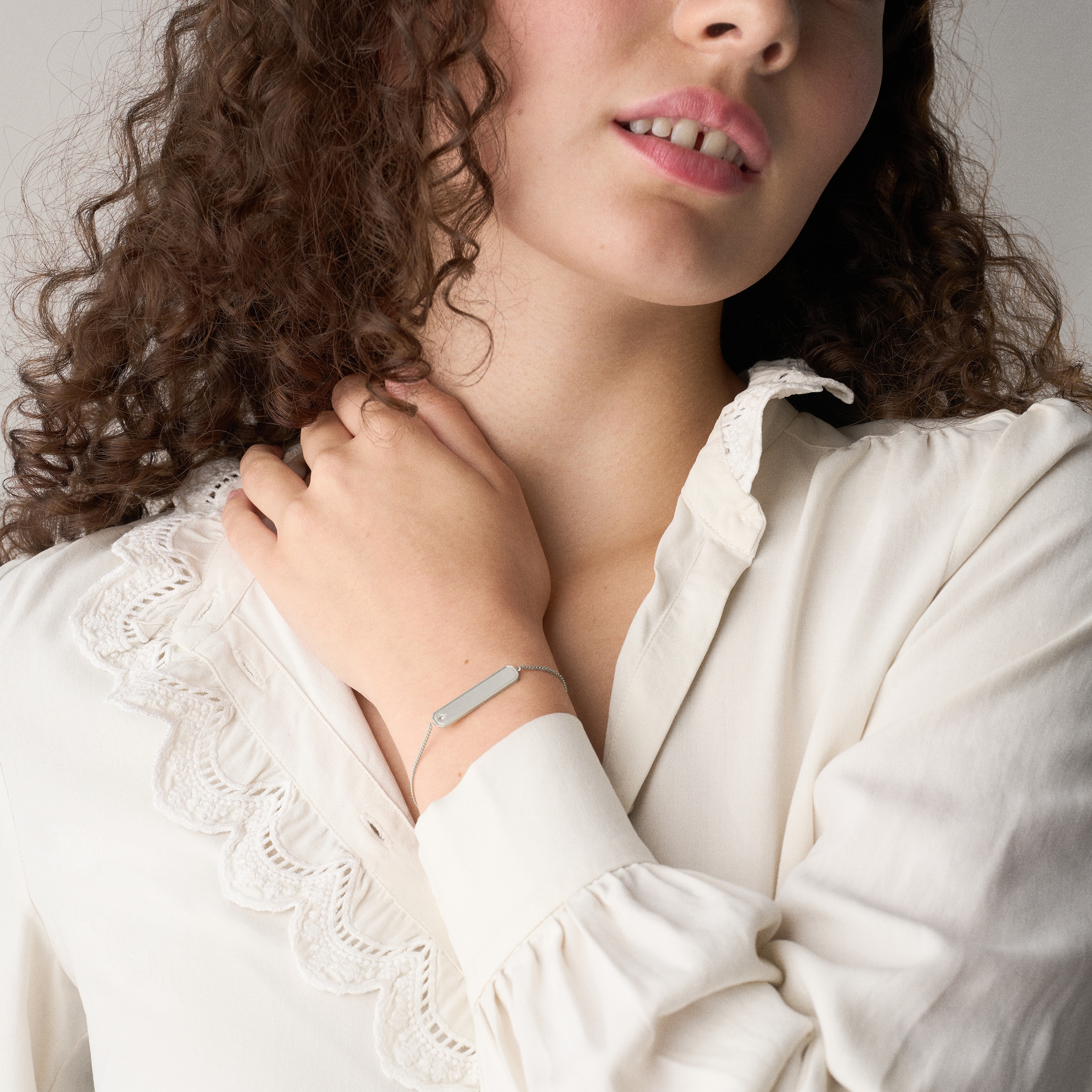 Fossil Armband »Schmuck Geschenk Edelstahl Armschmuck SADIE« mit Glasstein