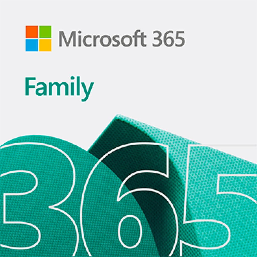 Microsoft Officeprogramm »original Microsoft 365 Family für bis zu 6 Personen«, Premium-Office-Apps, 6 TB OneDrive Cloudspeicher, Product Key in Box