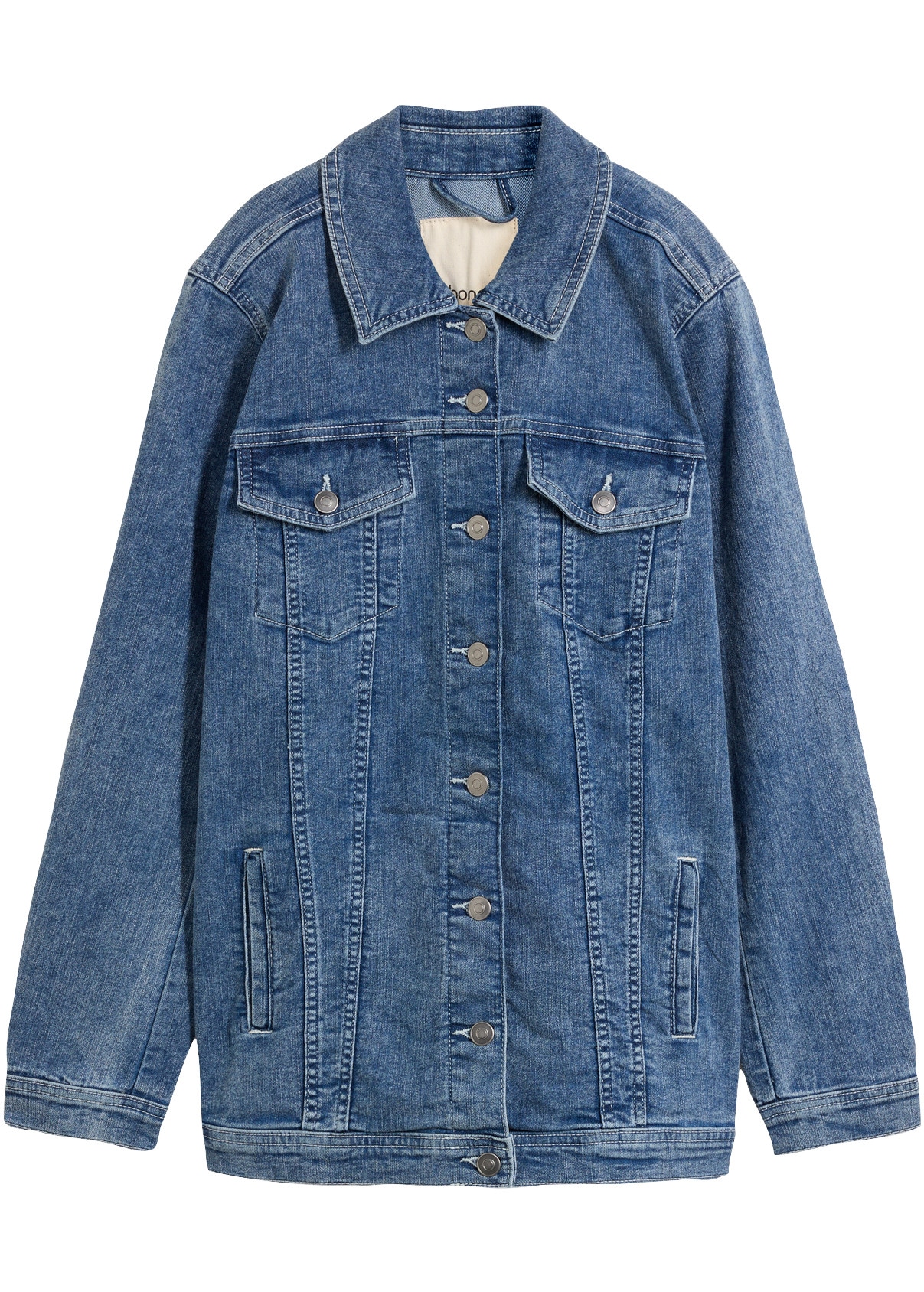 bonprix Jeansjacke loose fit Passform, weite Boyfriend-Form, mit Stretch-Anteil