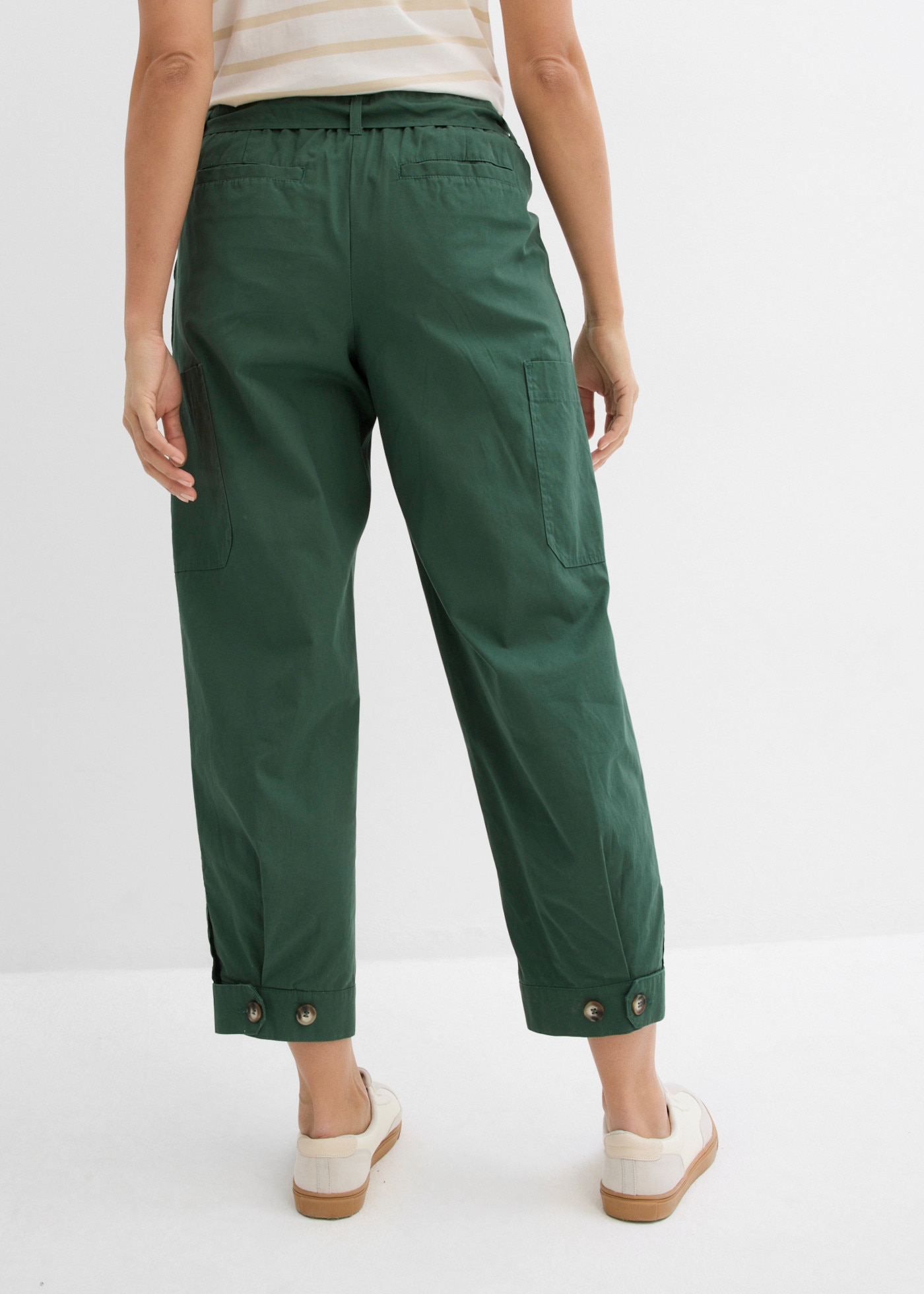 bonprix Cargohose  Loose Fit, mit Bindegürtel, aus Baumwolle, in verschiedenen Größen