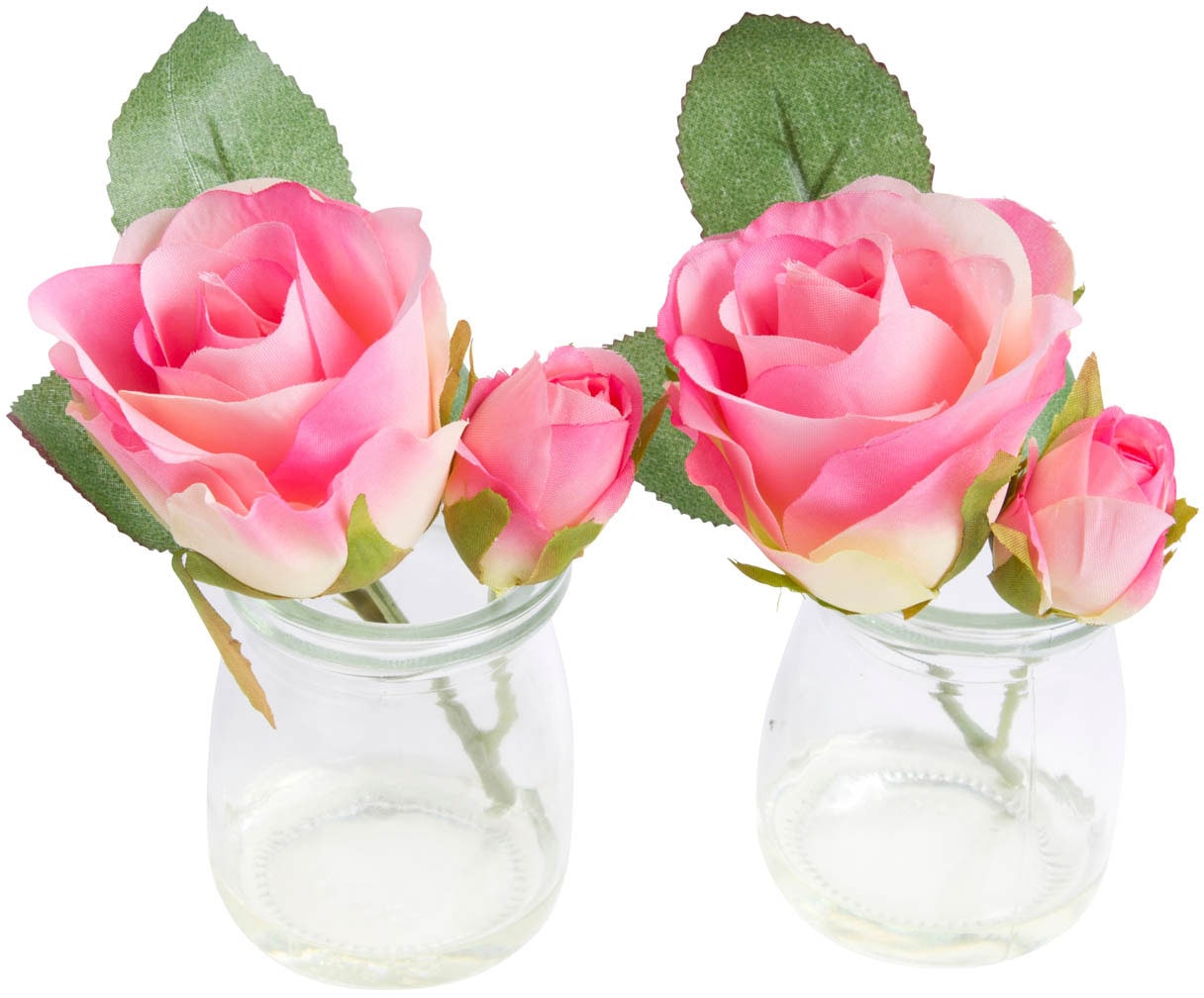 Botanic-Haus Kunstblume »Rose im Glas« auf Rechnung bestellen