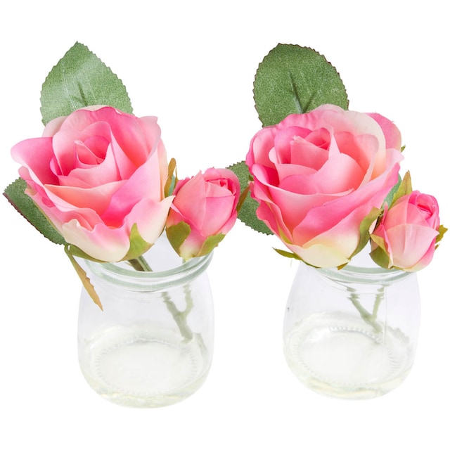 Botanic-Haus Kunstblume »Rose im Glas« auf Rechnung bestellen