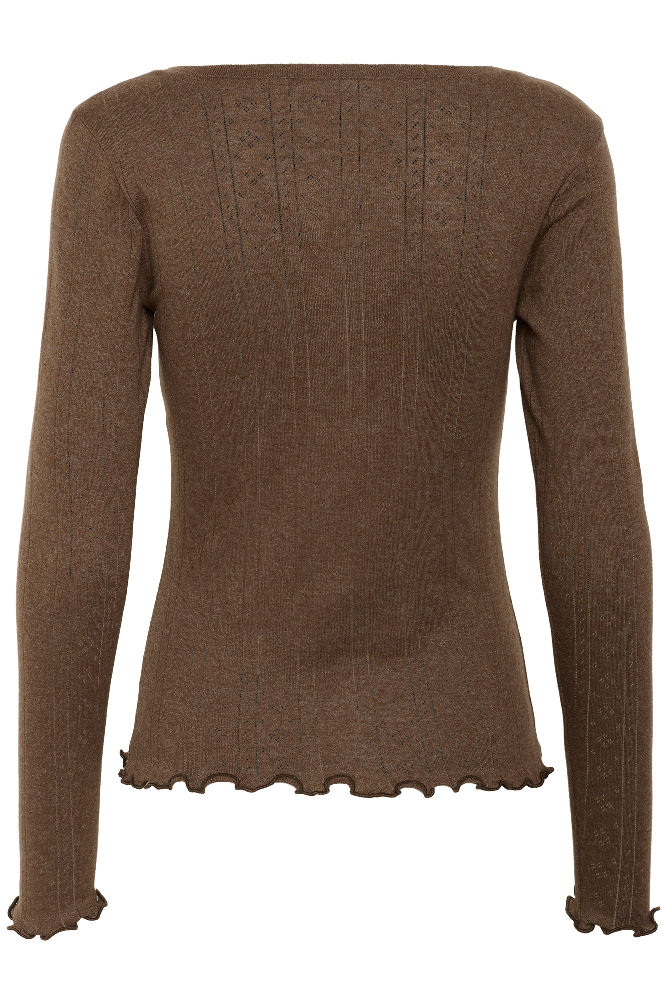Saint Tropez Strickjacke »GruSZ Cardigan«, mit Lochstickerei und gewelltem Saum