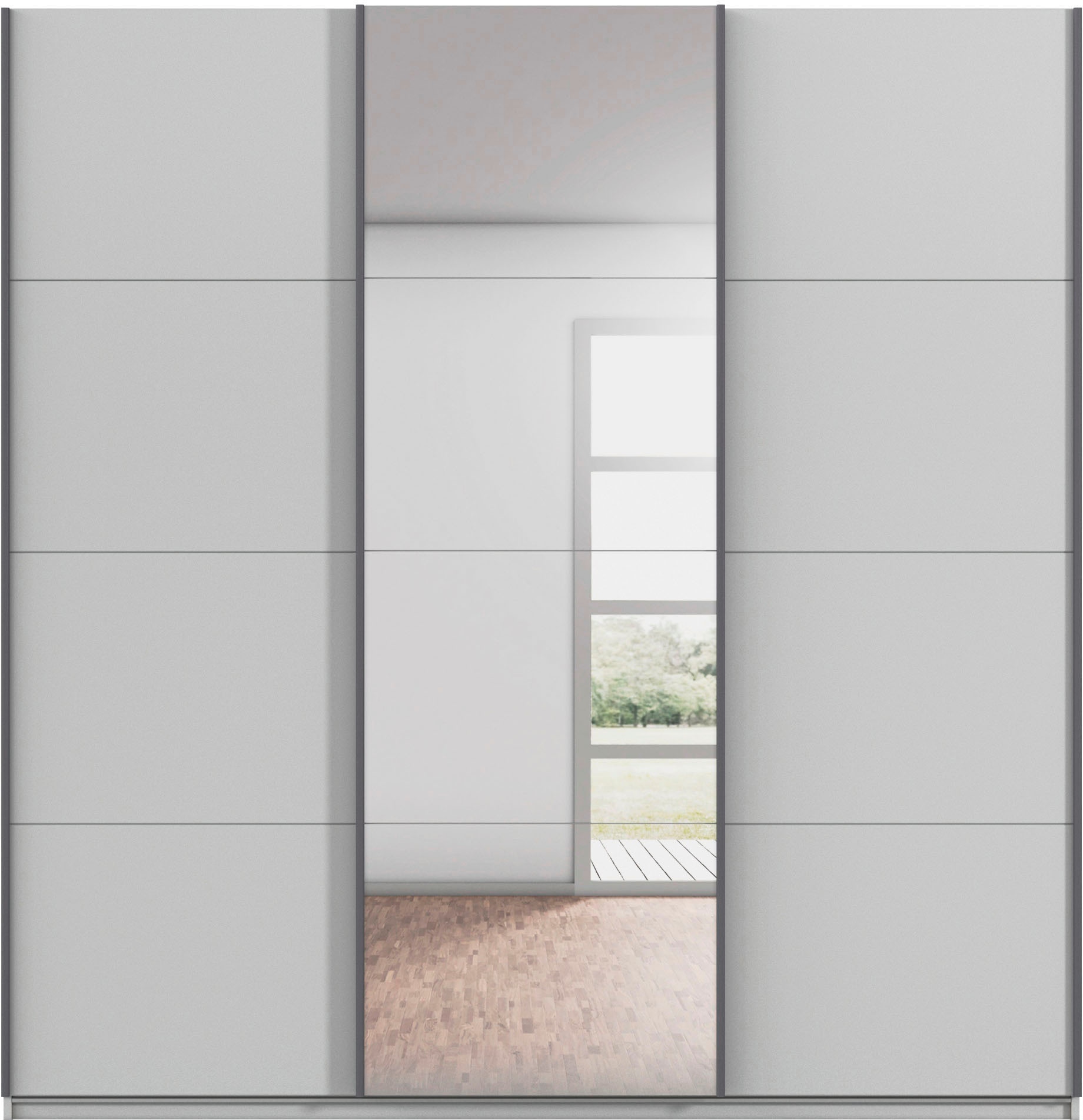 rauch Schwebetürenschrank »Kleiderschrank Schrank Garderobe AGORDO«, (in zwei Griff-Farben), Top Innenausstattung, in 4 Breiten und 2 Höhen MADE IN GERMANY