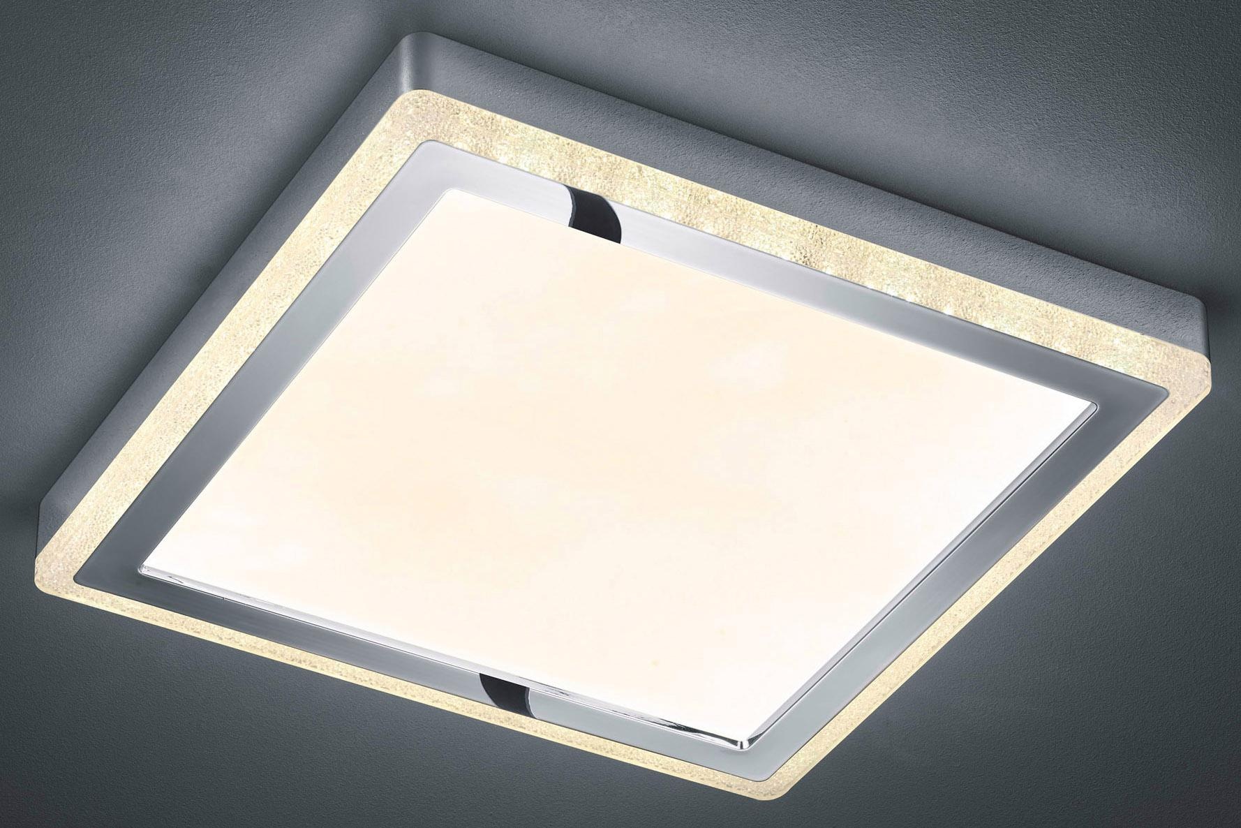 TRIO Leuchten LED Deckenleuchte »Slide«, 1 flammig, Leuchtmittel LED-Board | LED fest integriert, Fernbedienung, integrierter Dimmer, Nachtlicht, RGBW-Farbwechsler