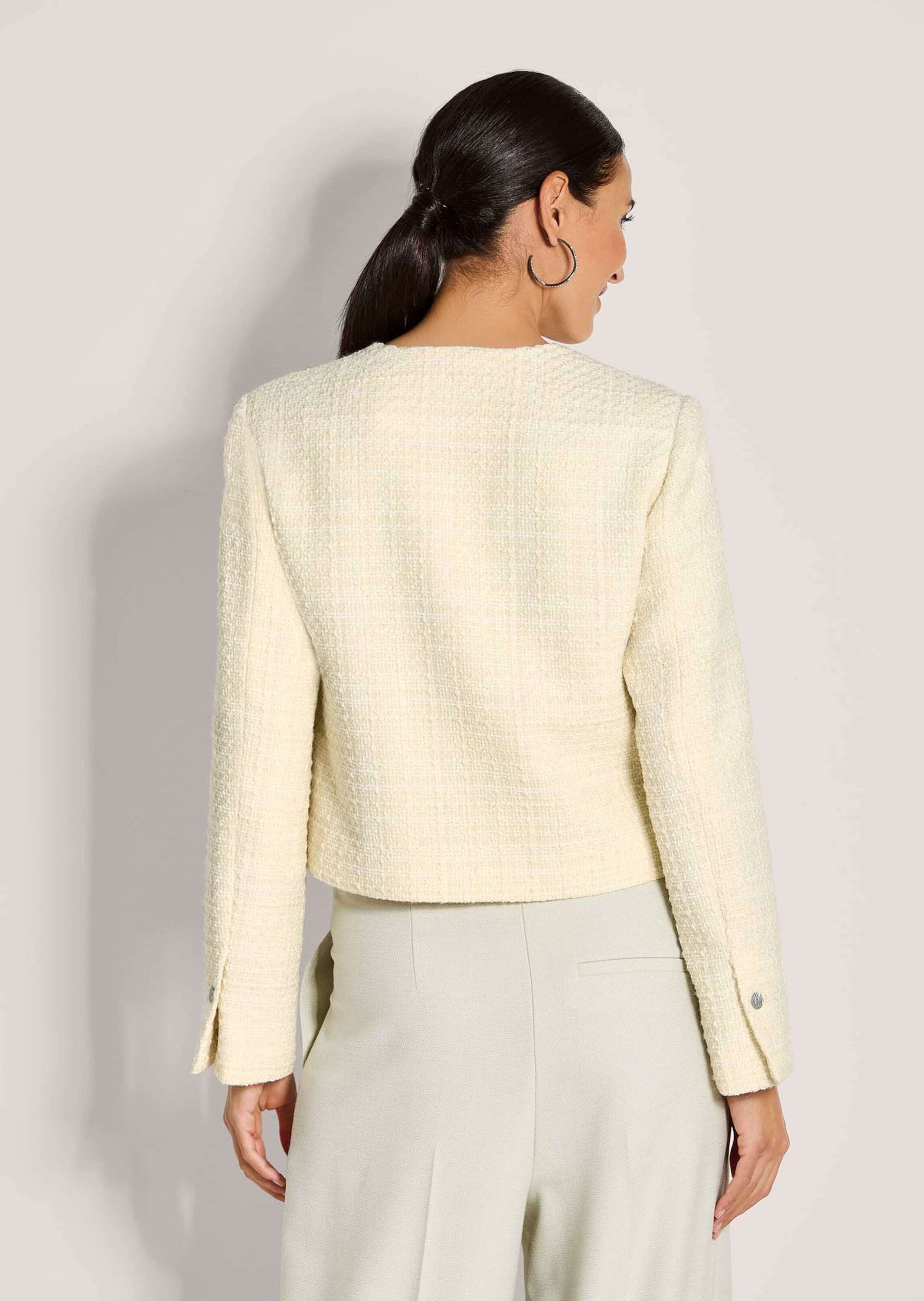 MADELEINE Jerseyblazer »Blazer Eleganter Tweed-Kurzblazer mit Metallknöpfen« Edle Metallknöpfe