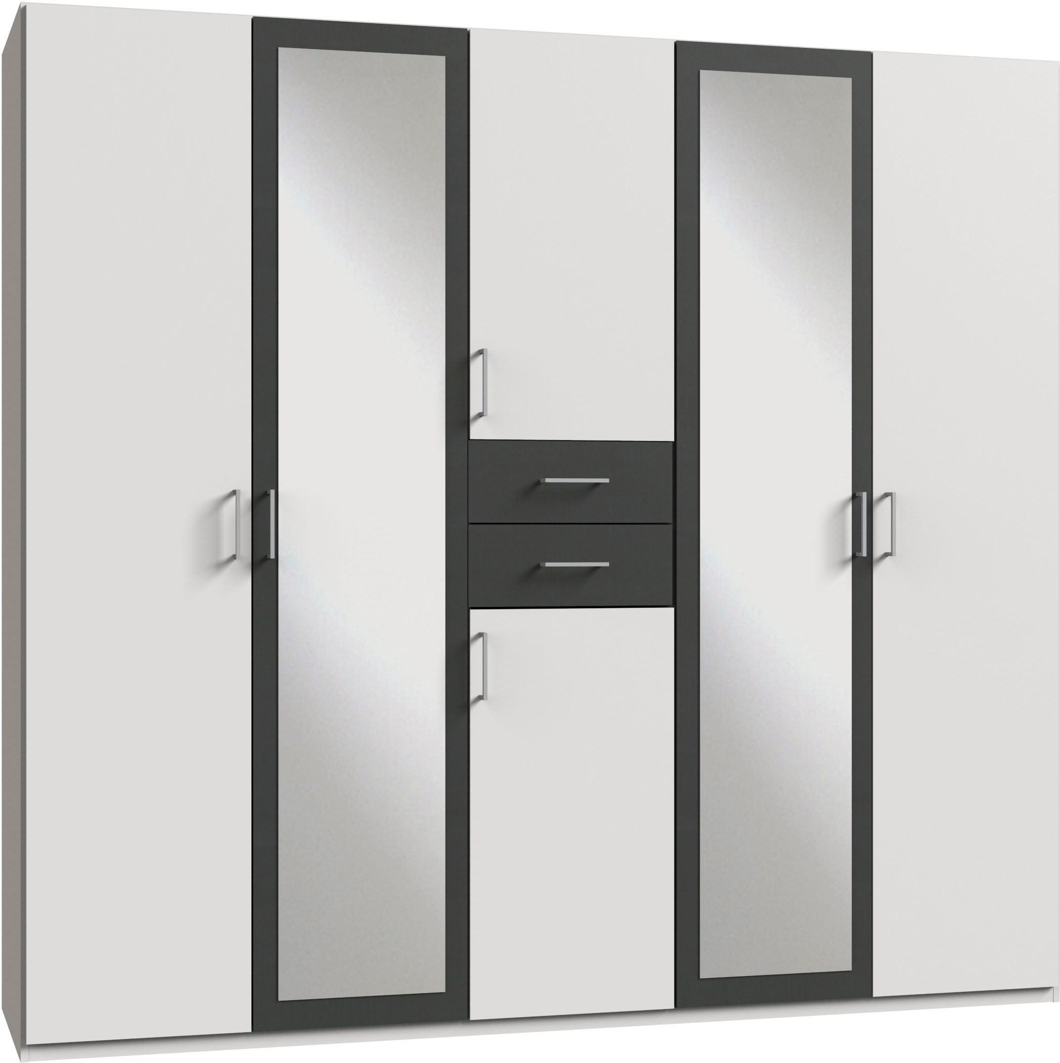 Wimex Kleiderschrank »Diver Drehtürenschrank mit Spiegel, Schubladen, 225 oder 270cm breit«, Bestseller Schlafzimmerschrank wahlweise 3 Innenausstattungen