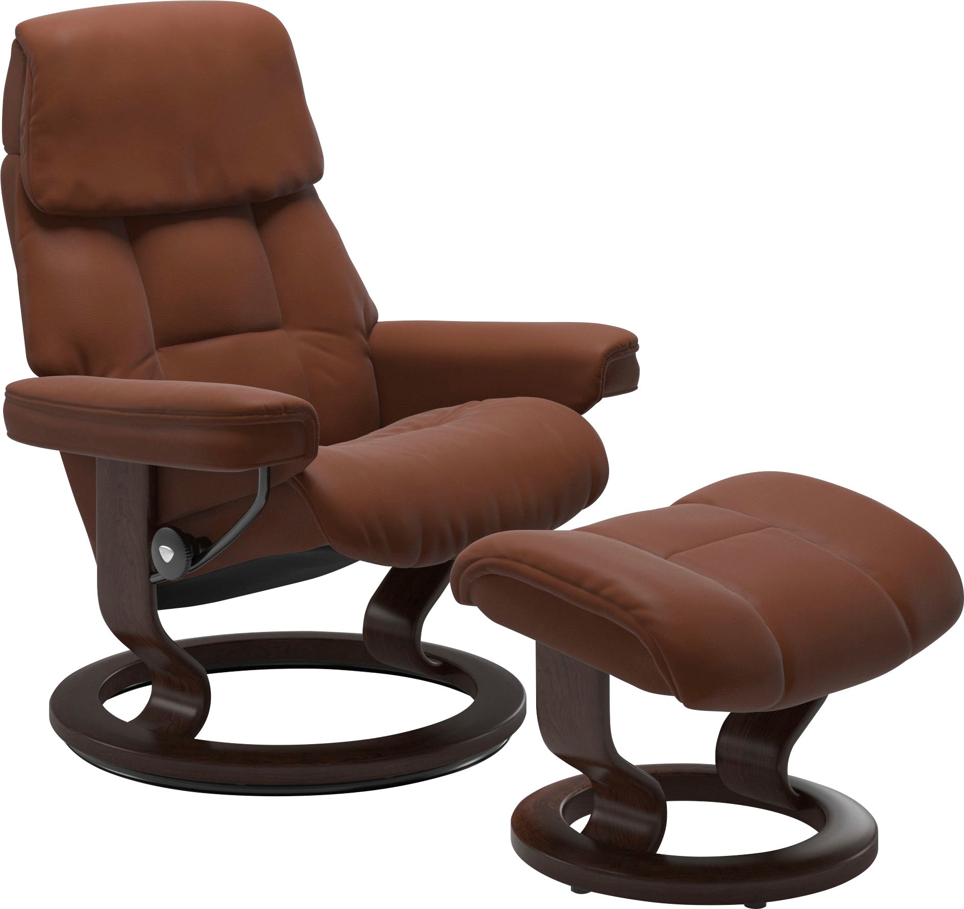 Stressless® Relaxsessel »Ruby«, (Set, Relaxsessel mit Hocker), mit Classic Base, Größe L, Gestell Eiche, Wenge, Braun & Schwarz
