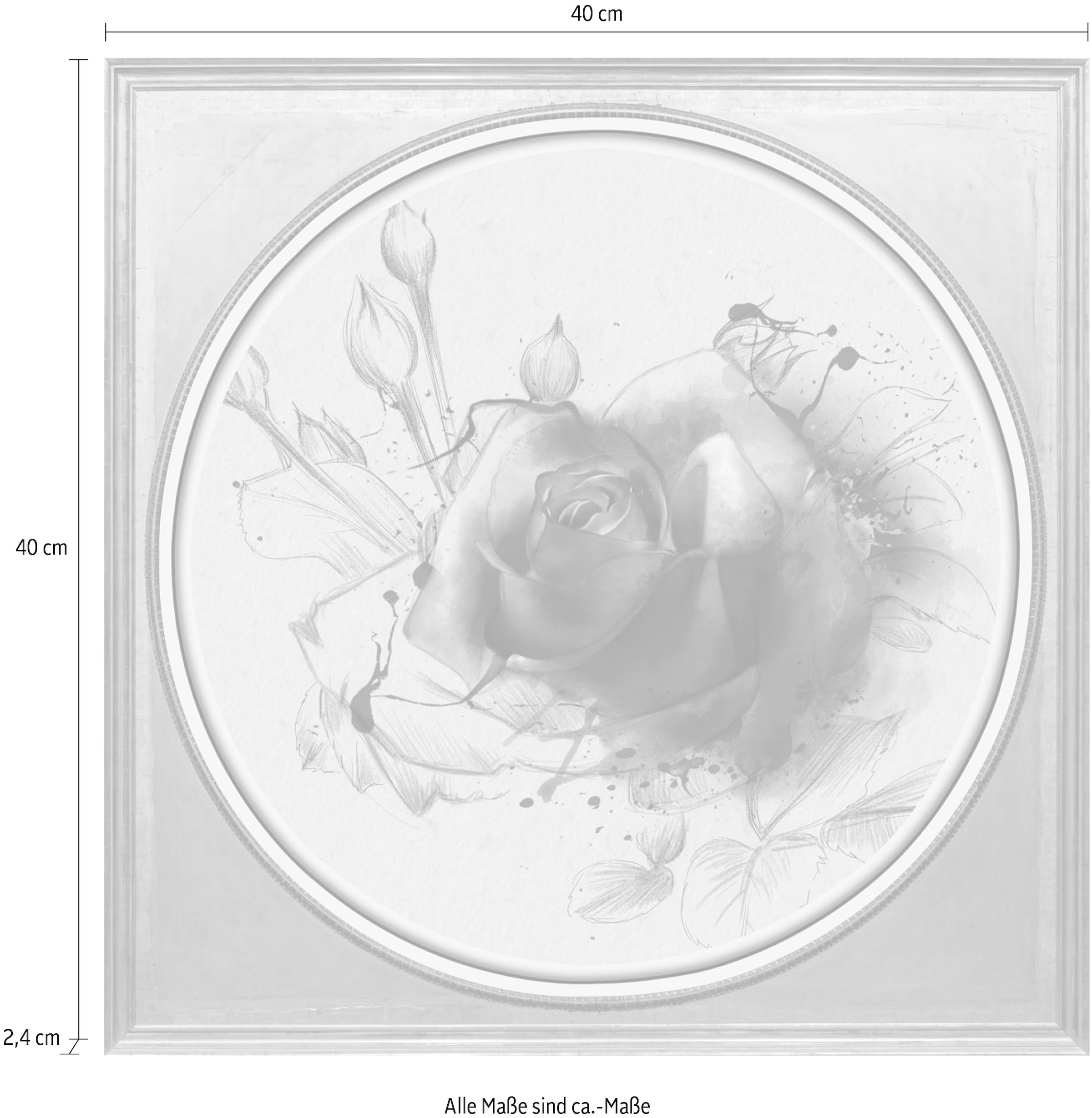 queence Acrylglasbild »Rose«, Blumen-Blumenbilder-Kunst-Pflanzen-Pflanzenbilder-Gemälde, Fine Art-Print in Galeriequalität