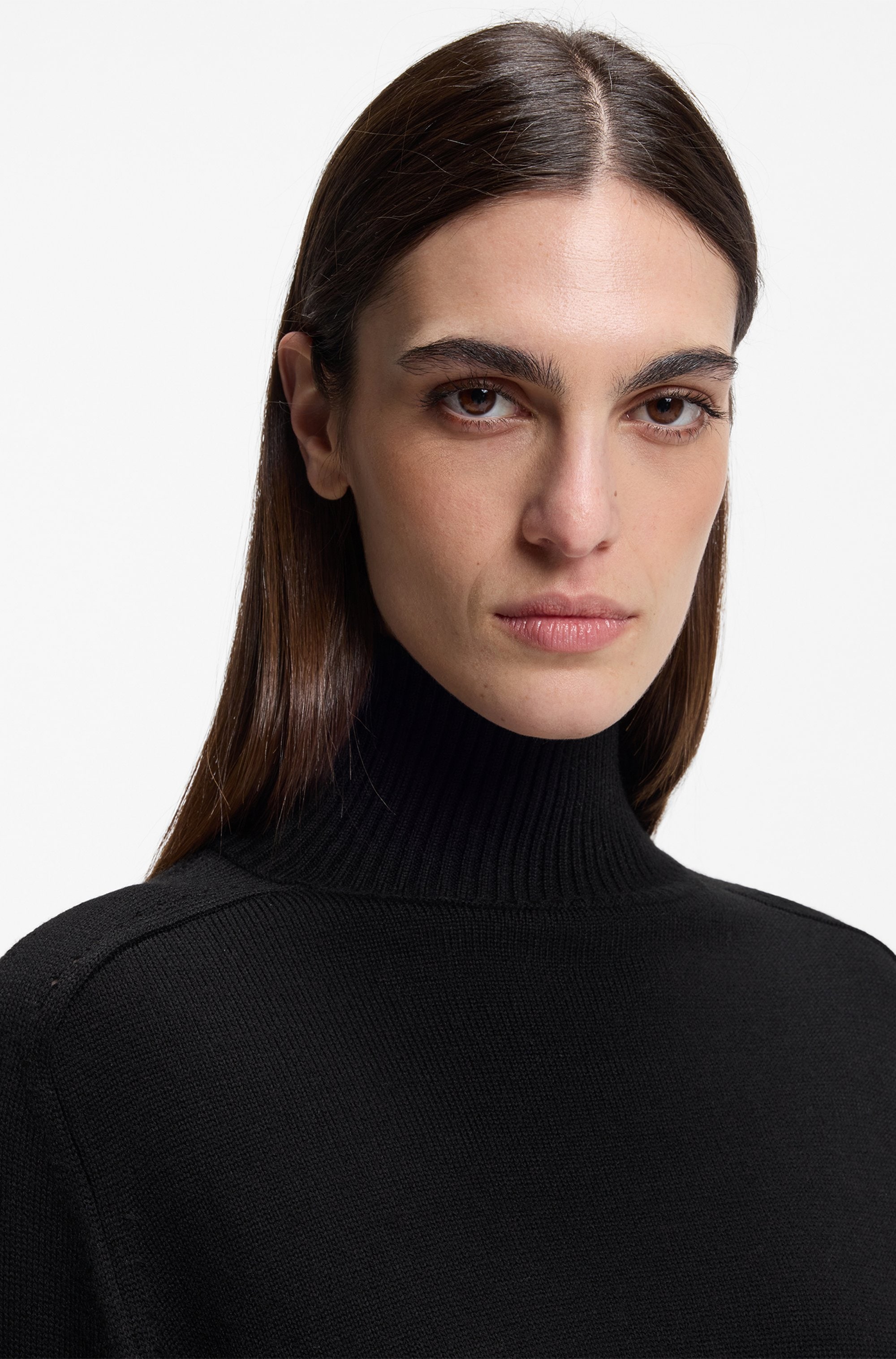 BOSS ORANGE Strickkleid »Fagliatelle Premium Damenmode« Ohne Taschen im weichen Wollmix