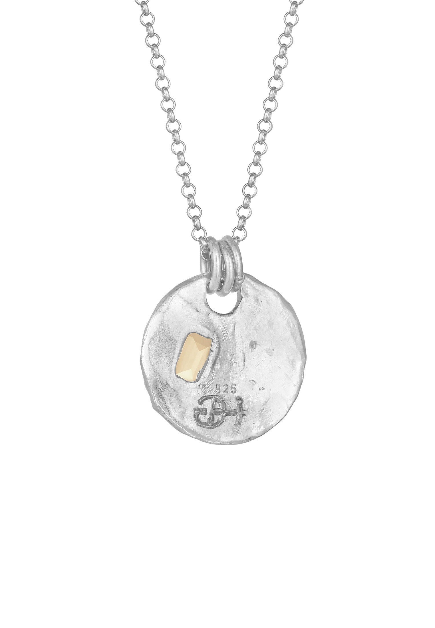 HAZE & GLORY Kette mit Anhänger »Halskette Münze Iolith Granat - Jagger 925 Silber«