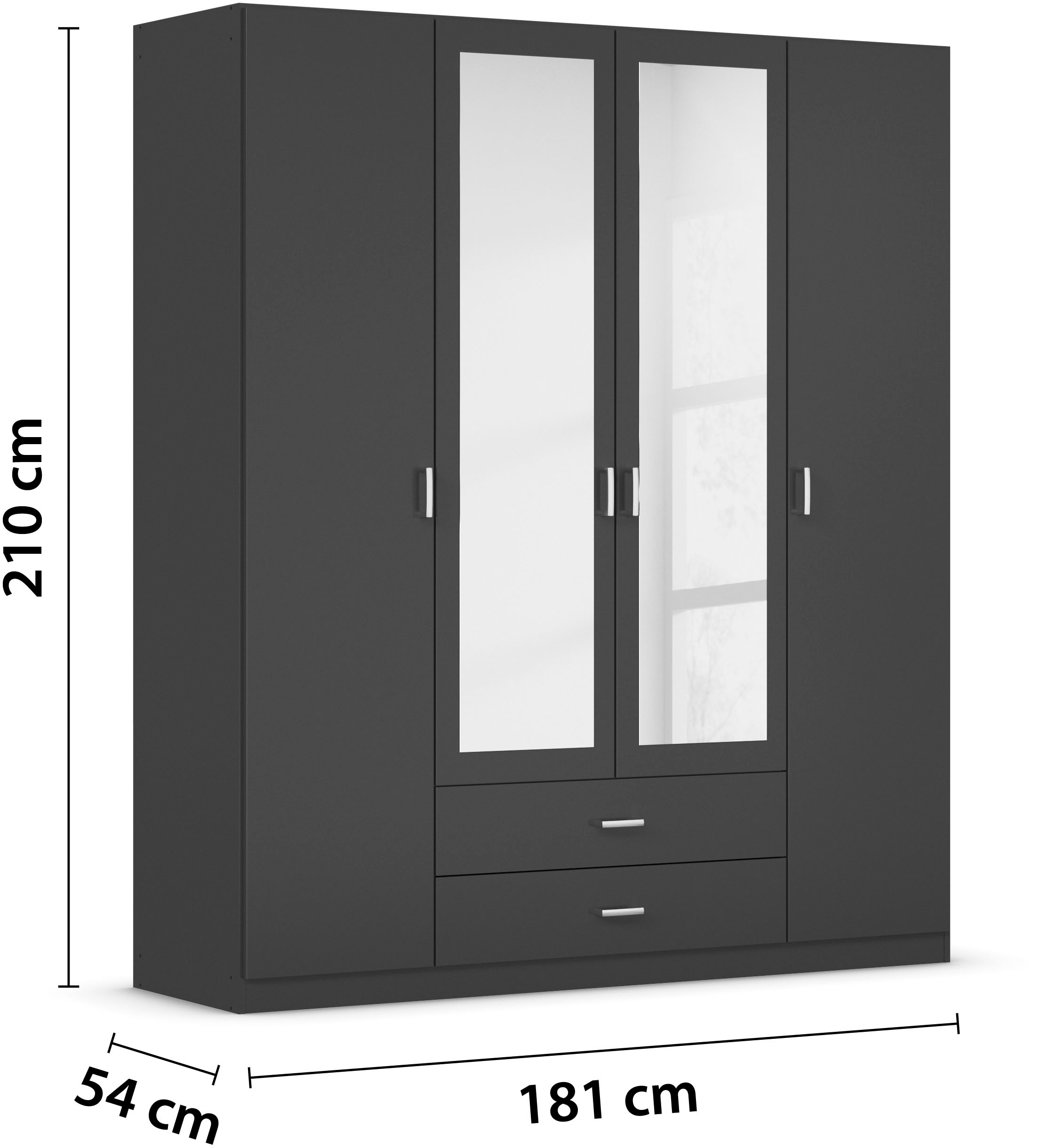 rauch Kleiderschrank »Schrank Garderobe Wäscheschrank GAMMA in 3 Breiten«, viel Stauraum mit 6 Schubladen, mit Spiegel TOPSELLER MADE IN GERMANY