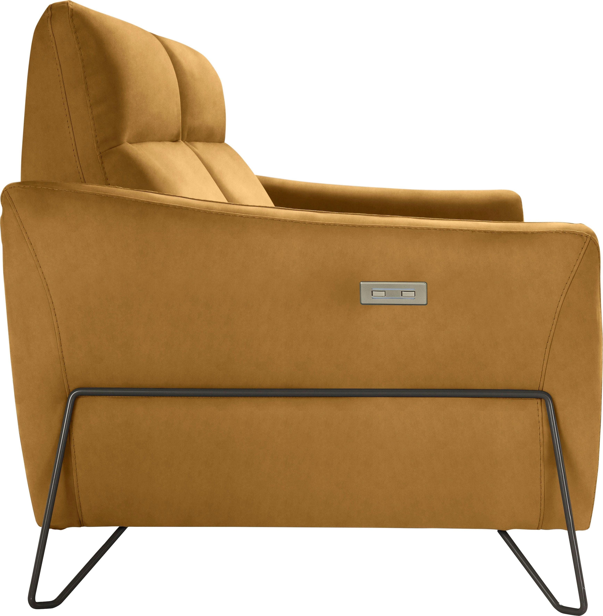 Egoitaliano 2-Sitzer »Gaia, modern, elegant und super komfortabel mit hoher Rückenlehne« erstklassiger Sitzkomfort, Inkl. 2 Relaxfunktionen, mit Designfuß