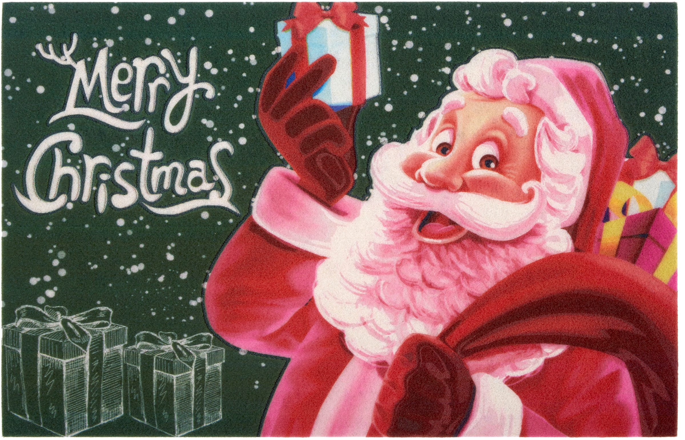 Home affaire Fußmatte »Merry Christmas«, rechteckig, mit Spruch, Weihnachten,  Weihnachtsmann, Santa Claus online kaufen