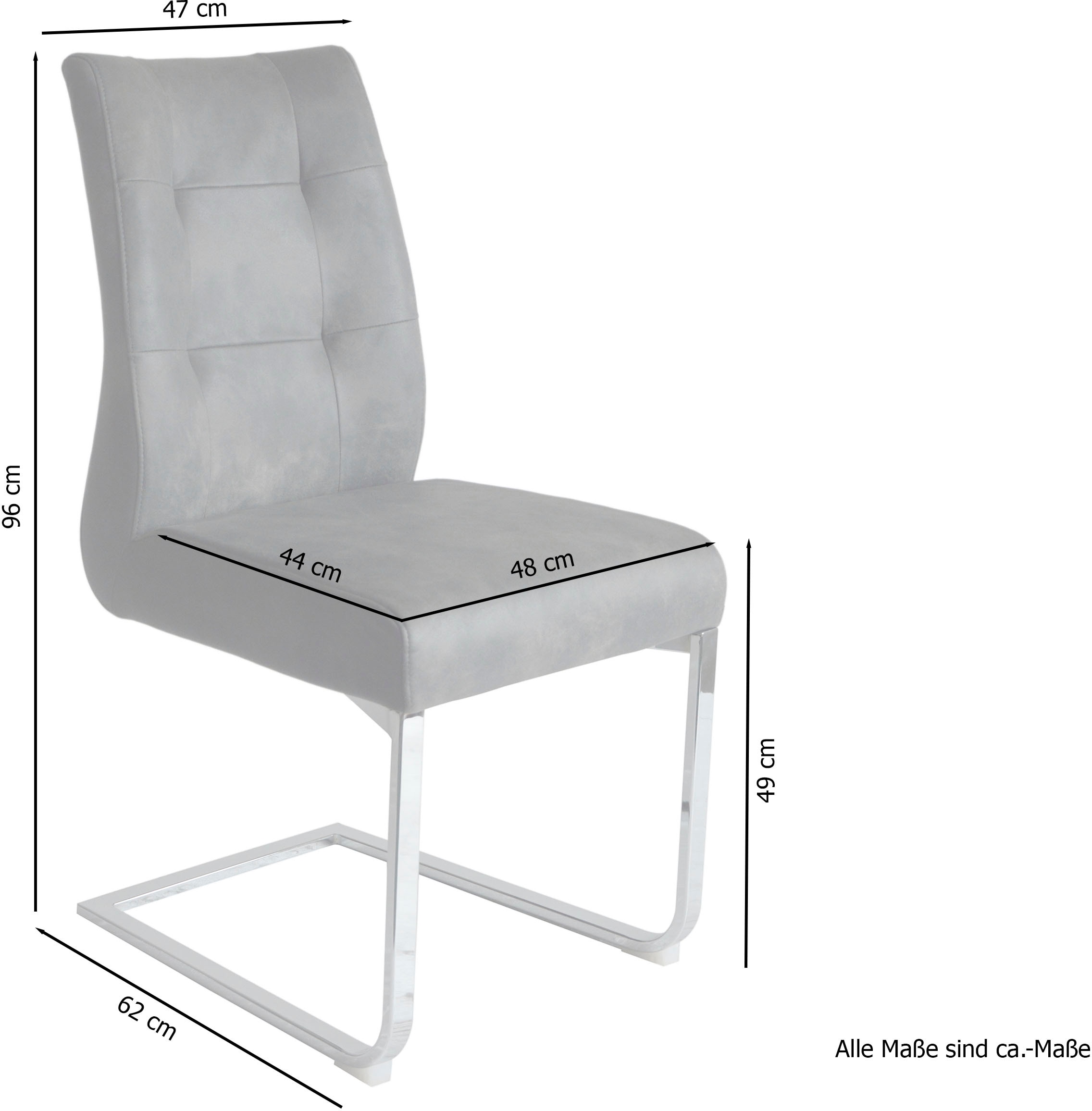 byLIVING Esszimmerstuhl »Marlen XXL« (Set) 2 Stk.bis zu 150 kg belastbar, Vintage-Bezug, Freischwinger