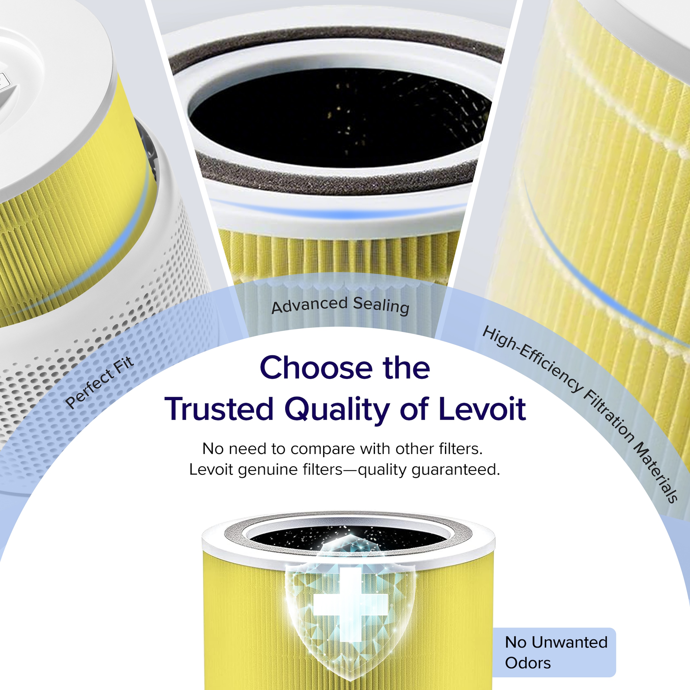 Levoit HEPA-Filter »3-Stufen-Filter« 3-Stufen-Filter, für Haustierbesitzer, Raucher, Allergiker