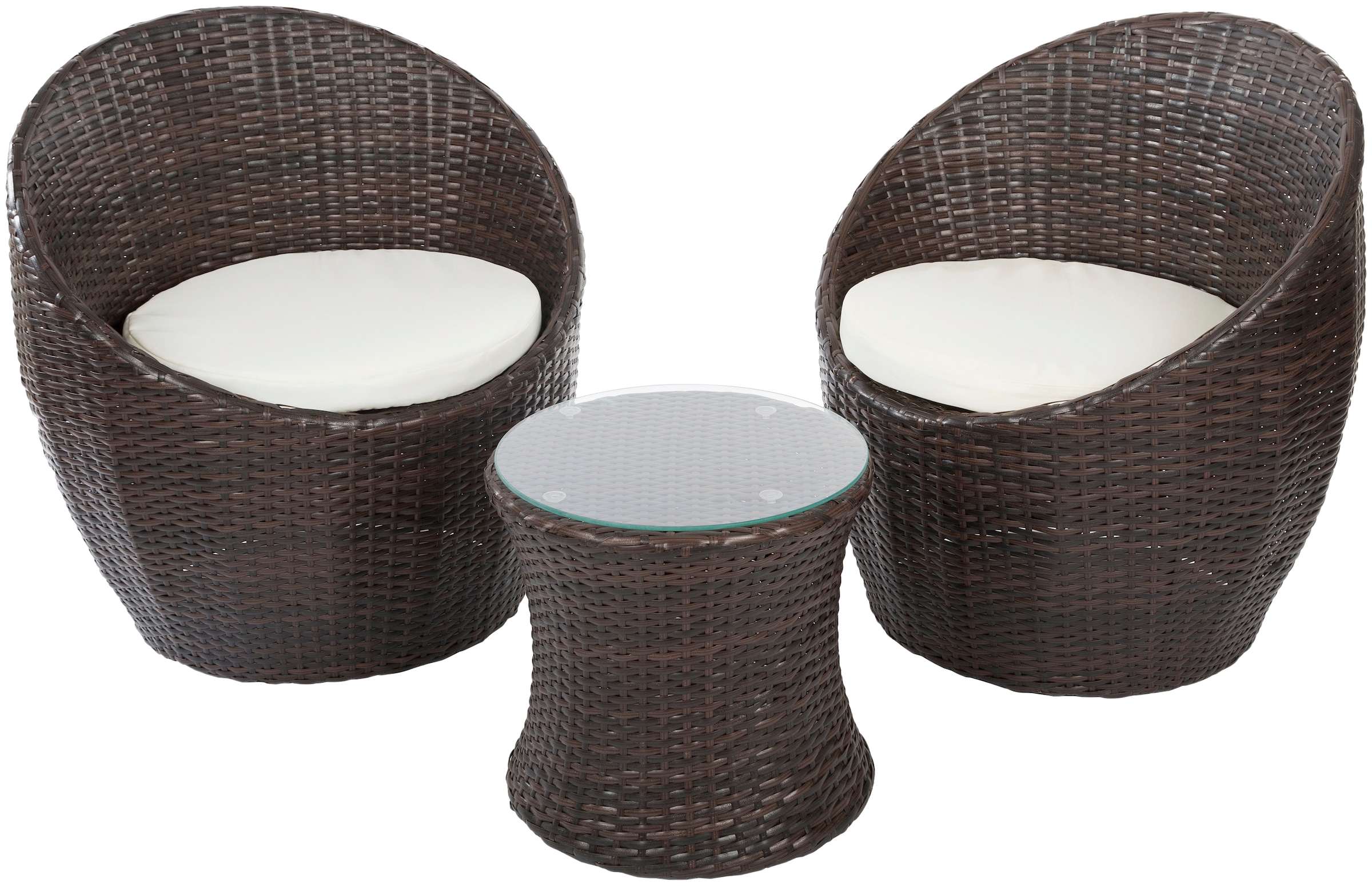 Gartenlounge-Set, (3 tlg.), 2 Stühle, 1 Tisch