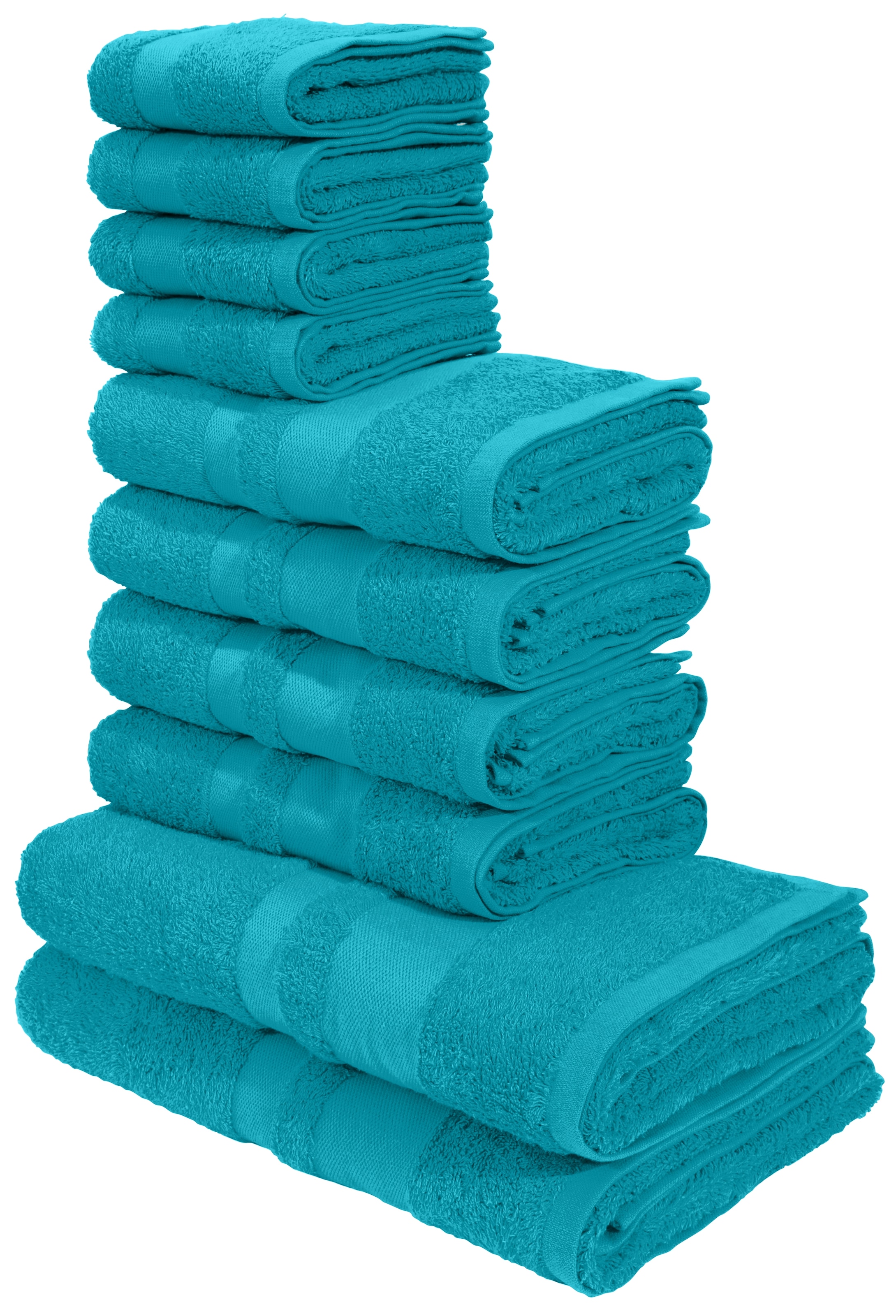 OTTO home Handtuch Set »Vanessa, 10-tlg Handtuch-Set, weich, in Standard- und Premium-Qualität« Set 10 tlg. Walkfrottee 100% Baumwolle, Duschtücher, Handtücher, Gästetücher, mit Bordüre