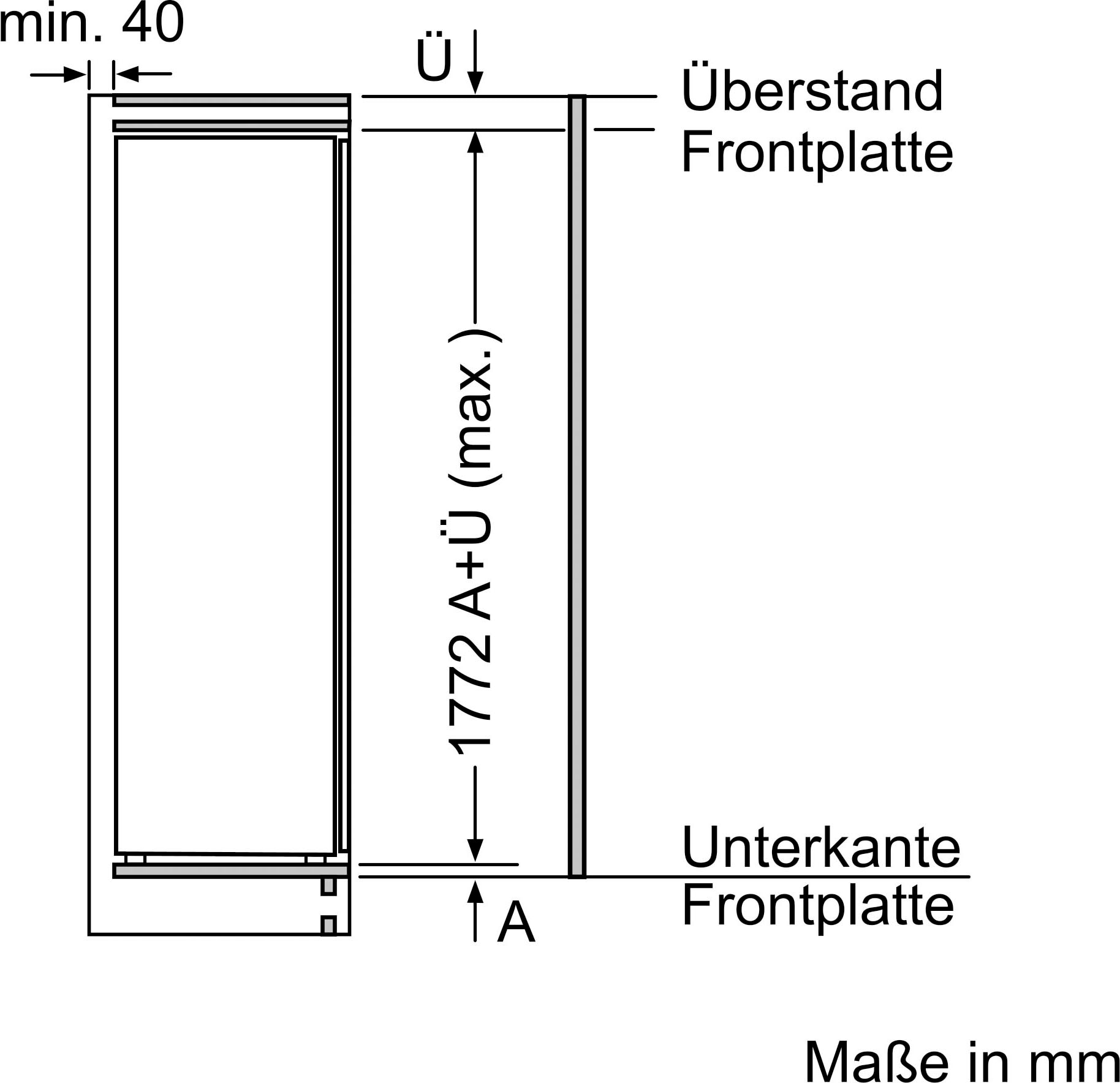 BOSCH Einbaukühlschrank »KIL82ADE0«, KIL82ADE0, 177,2 cm hoch, 55,8 cm breit  mit 3 Jahren XXL Garantie | Kühl-Gefrierkombinationen