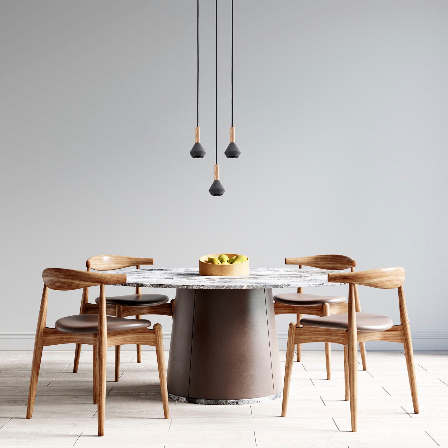 Paco Home Pendelleuchte »MORA«, Leuchtmittel GU10 | ohne Leuchtmittel, Wohnzimmer Esszimmer Klein Modern Holz Metall GU10 Küchenlampe