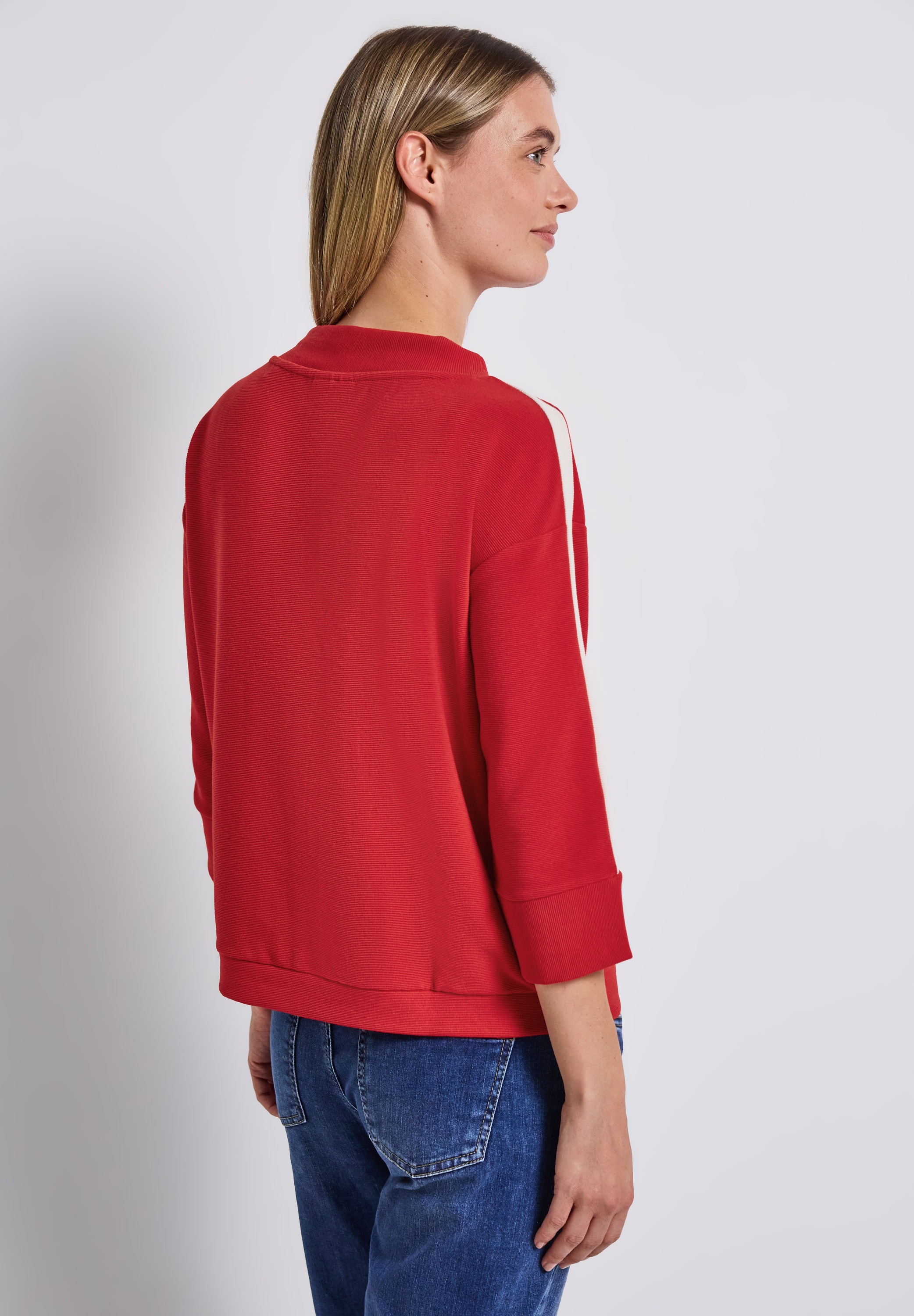 STREET ONE Kapuzensweatshirt Ottoman Shirt mit Tape