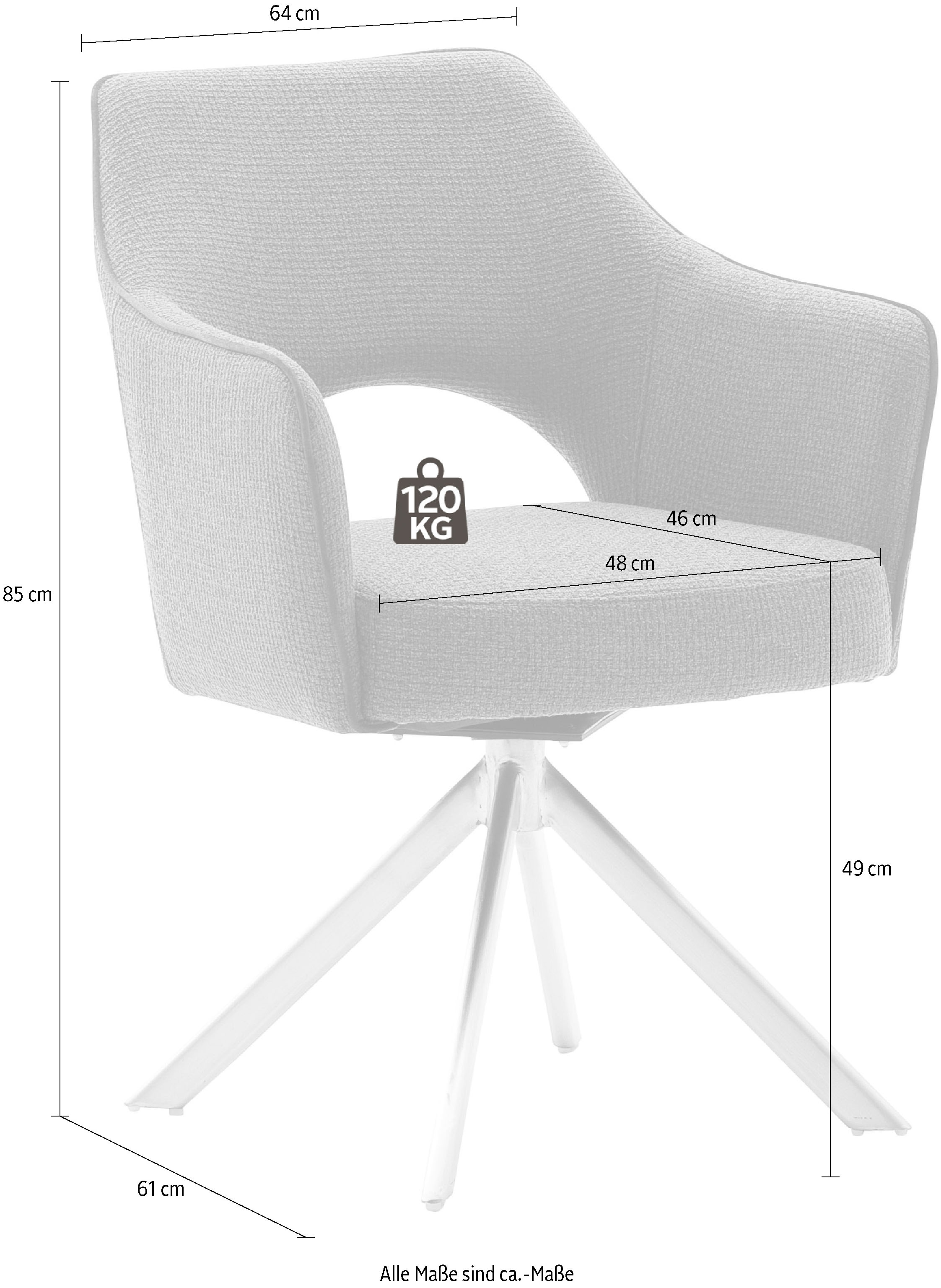 »Tonala«, auf Set, MCA kaufen mit furniture Velourstoff 180° Rechnung Nivellierung grob, 4-Fußstuhl drehbar St., 2