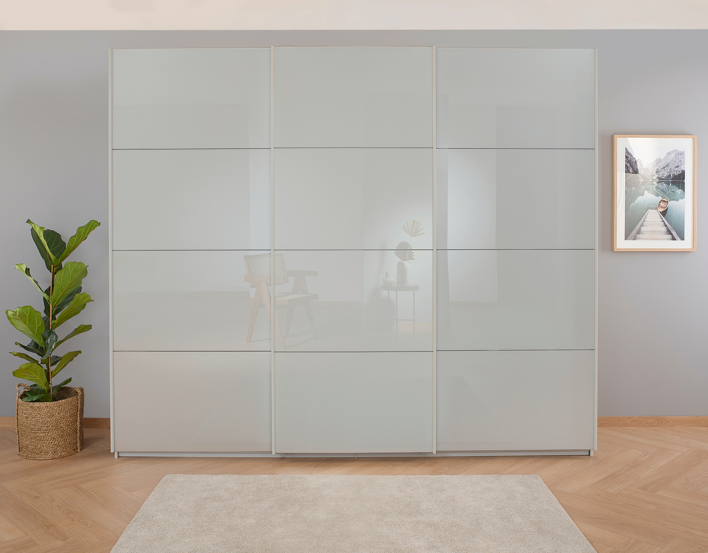 rauch Schwebetürenschrank »Koluna«, Glasfront, inkl. 2 Innenschubladen sowie extra Böden