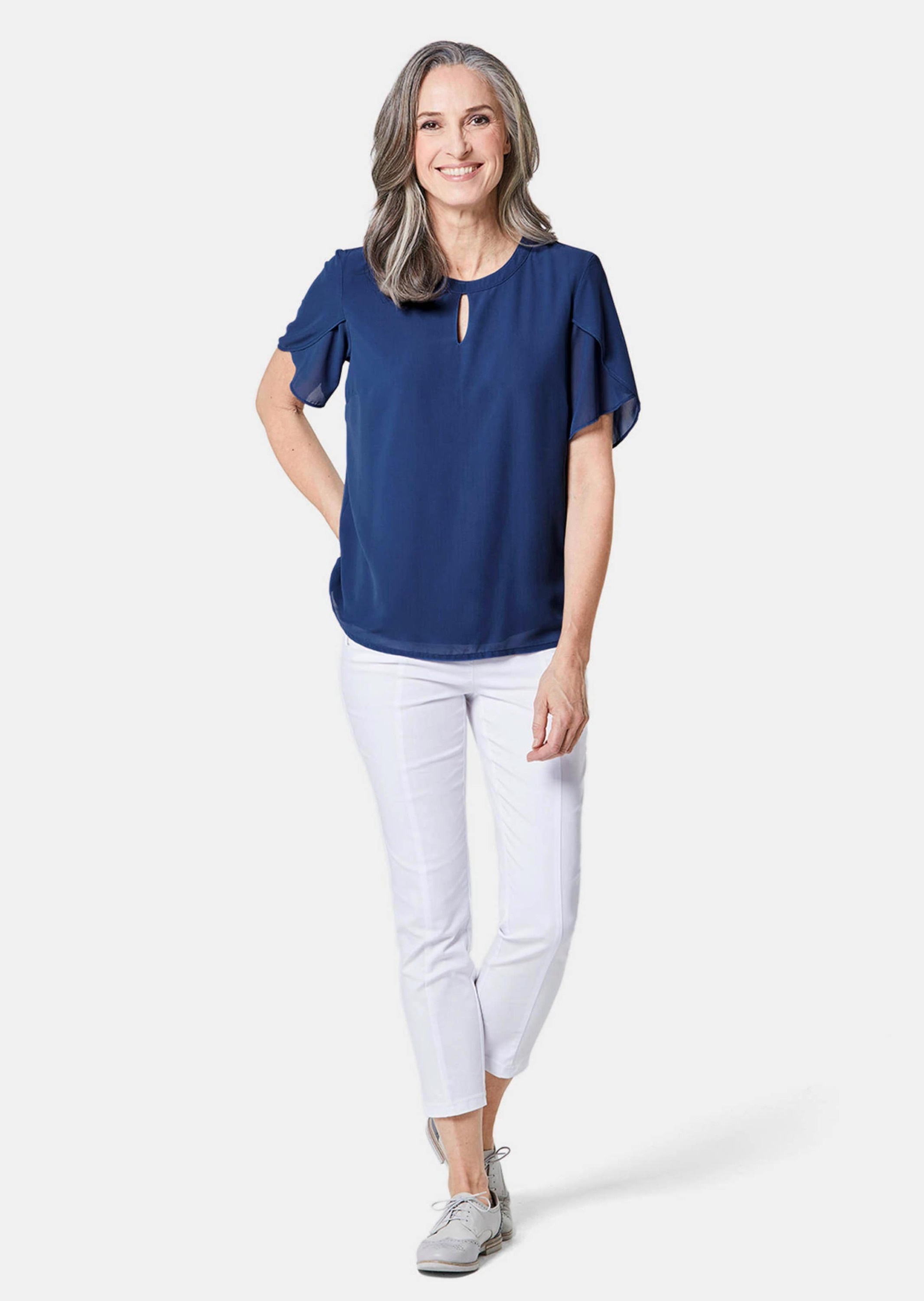 GOLDNER Kurzarmbluse »Bluse mit aufregender Ärmellösung« Ohne