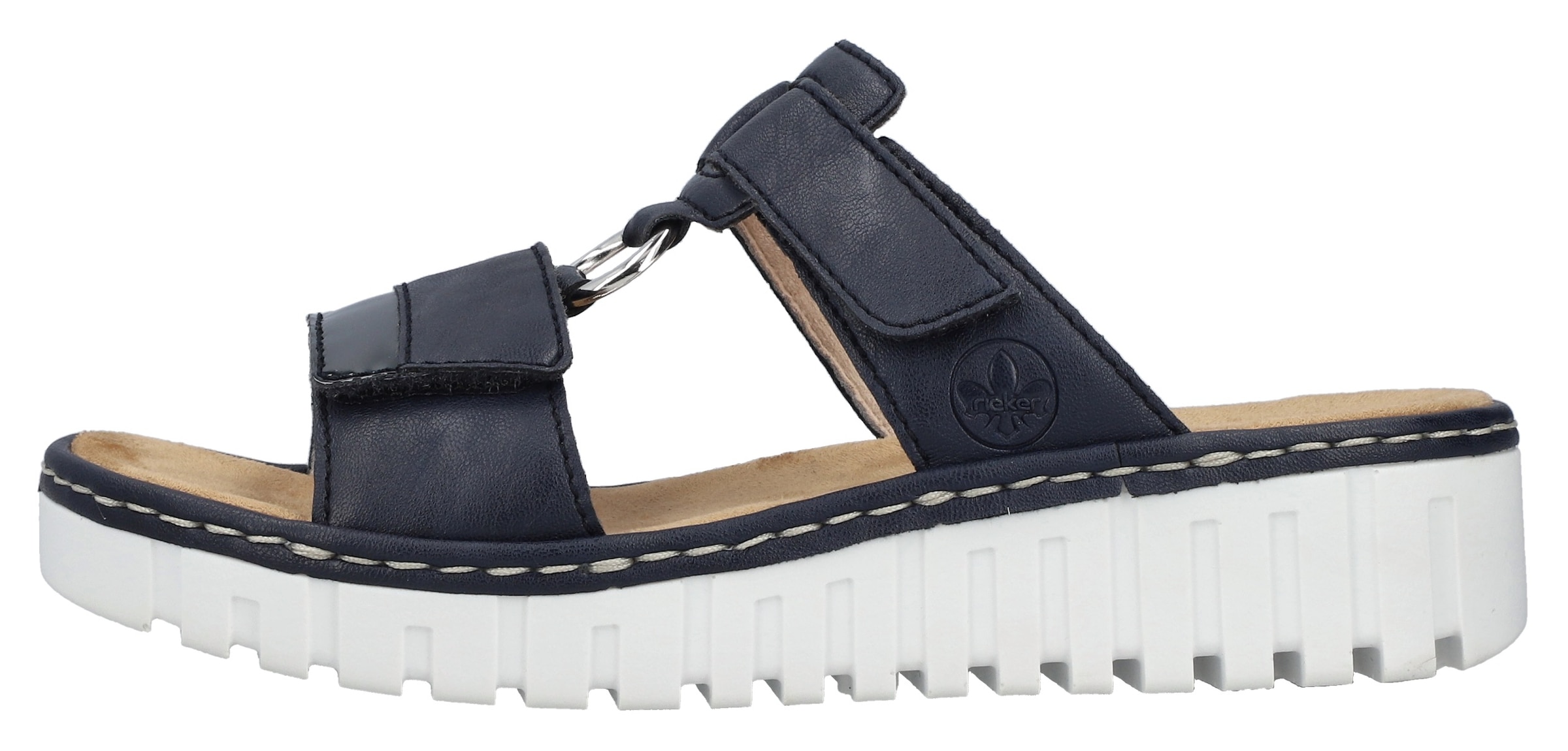 Rieker Keilpantolette, Sommerschuh, Strandschuh, Keilabsatz, mit zwei Klettverschlüssen