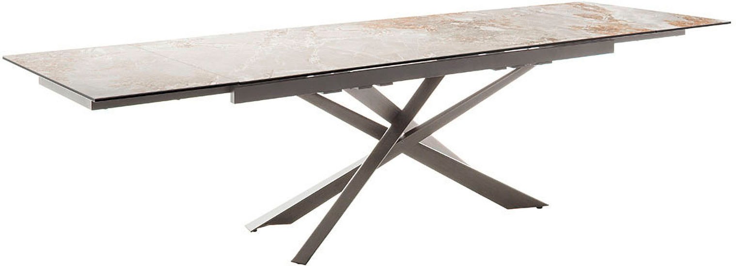 MCA furniture Esstisch »TESERO Auszugtisch 200-300 cm«, (Einzelstück), Keramik,Edelstahl,Marmor-Optik,ausziehbar,belastbar 100kg,10-12 Pers.