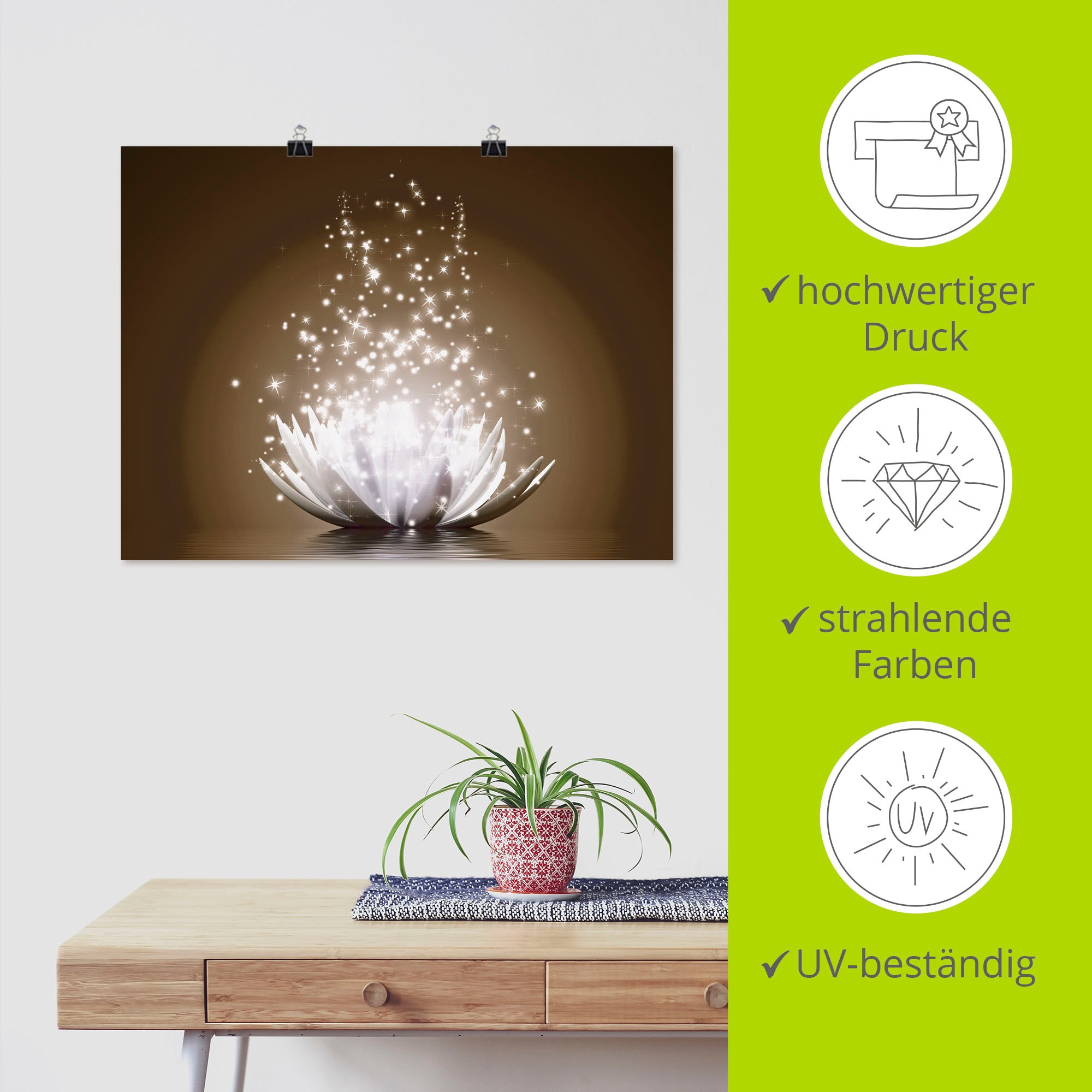 Artland Wandbild »Magie der Lotus-Blume« Blumen 1 Stk. tlg. als Leinwandbild, Poster, Wandaufkleber in verschied. Größen