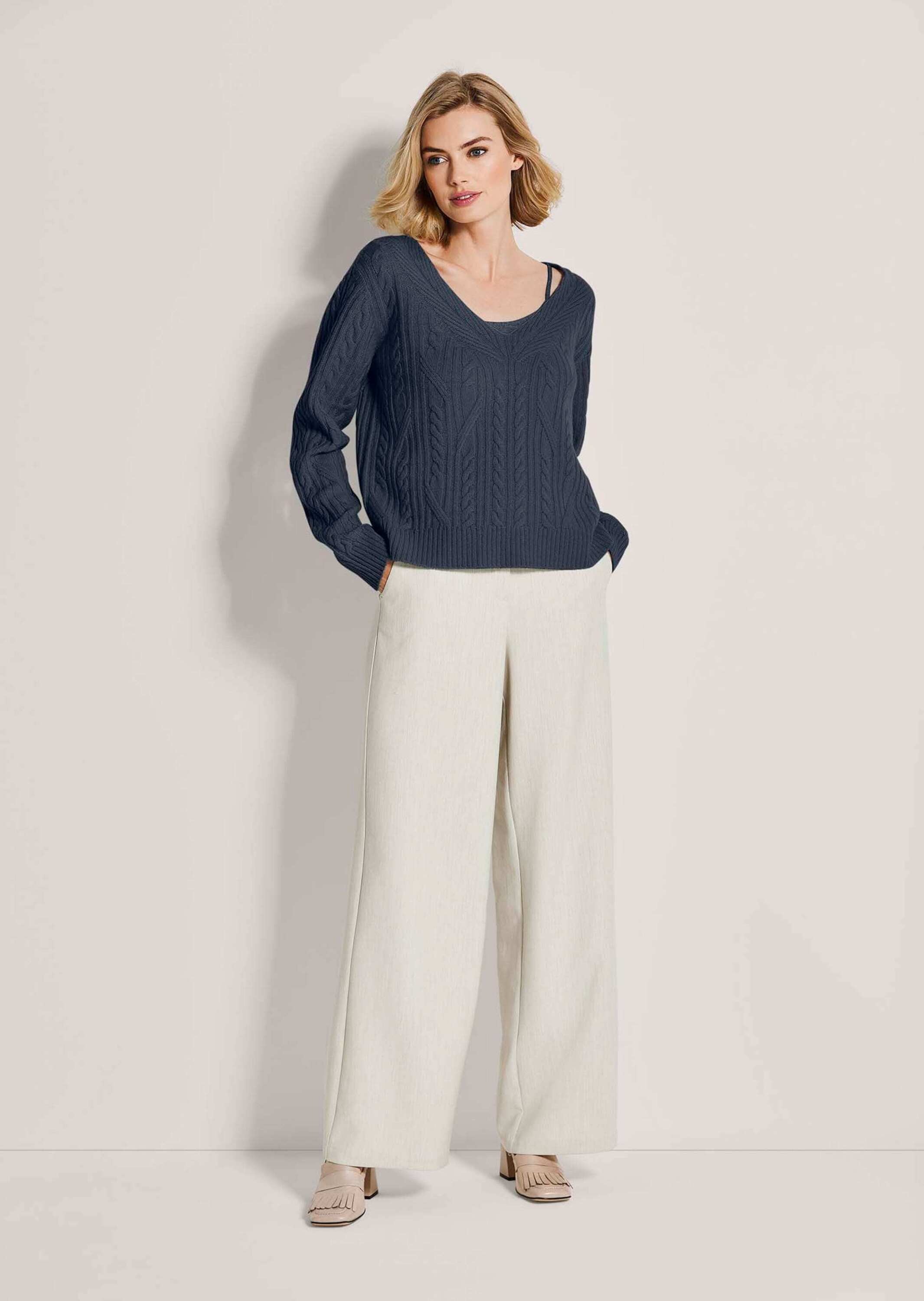 MADELEINE Longpullover »Kaschmirpullover Kaschmirpullover mit V-Ausschnitt«