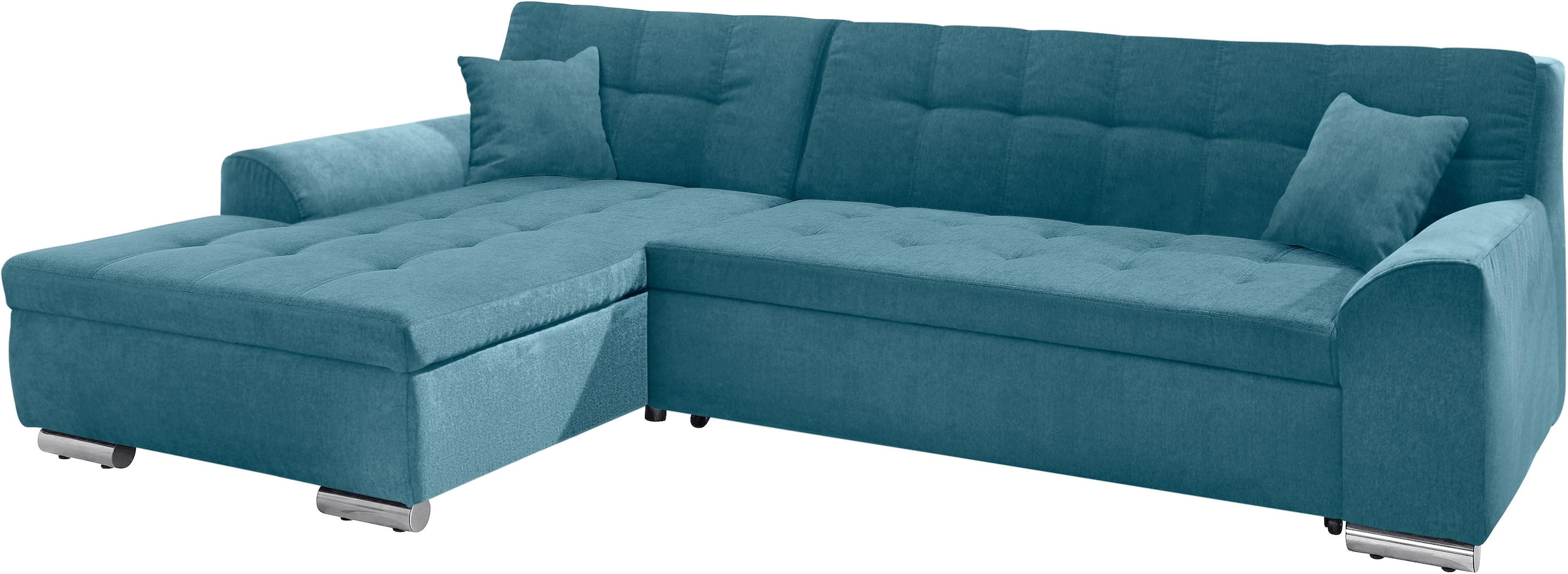 DOMO collection Ecksofa »Aversa, moderne Steppung im Sitz und Rücken, geschwungene Armlehnen,«, L-Form, wahlweise mit Bettfunktion