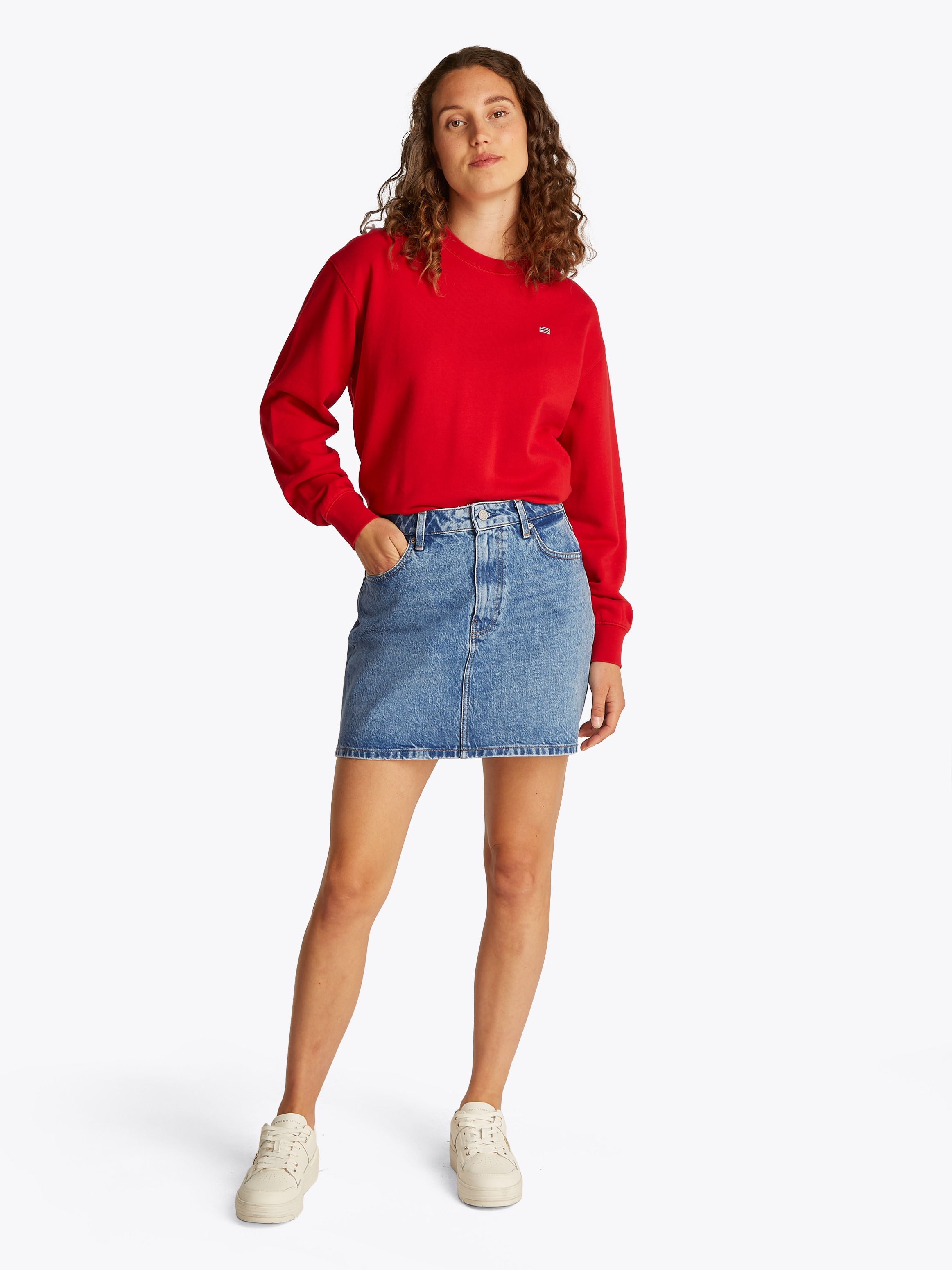Tommy Hilfiger Jeansrock »DNM MINI SKIRT HW ALI«, in Mini-Länge, in blauer Waschung