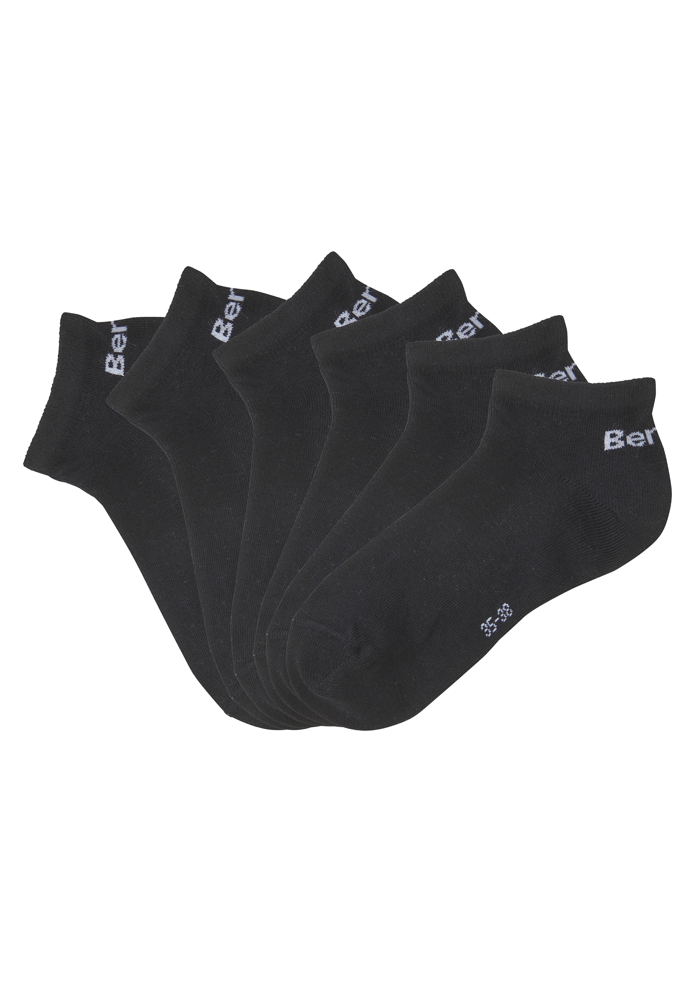 Bench. Sneakersocken »für Damen und Herren in Baumwollmischung, für Sport und Freizeit« Packung, 6 Paar tlg. mit klassischem Logoschriftzug, ohne Frottee