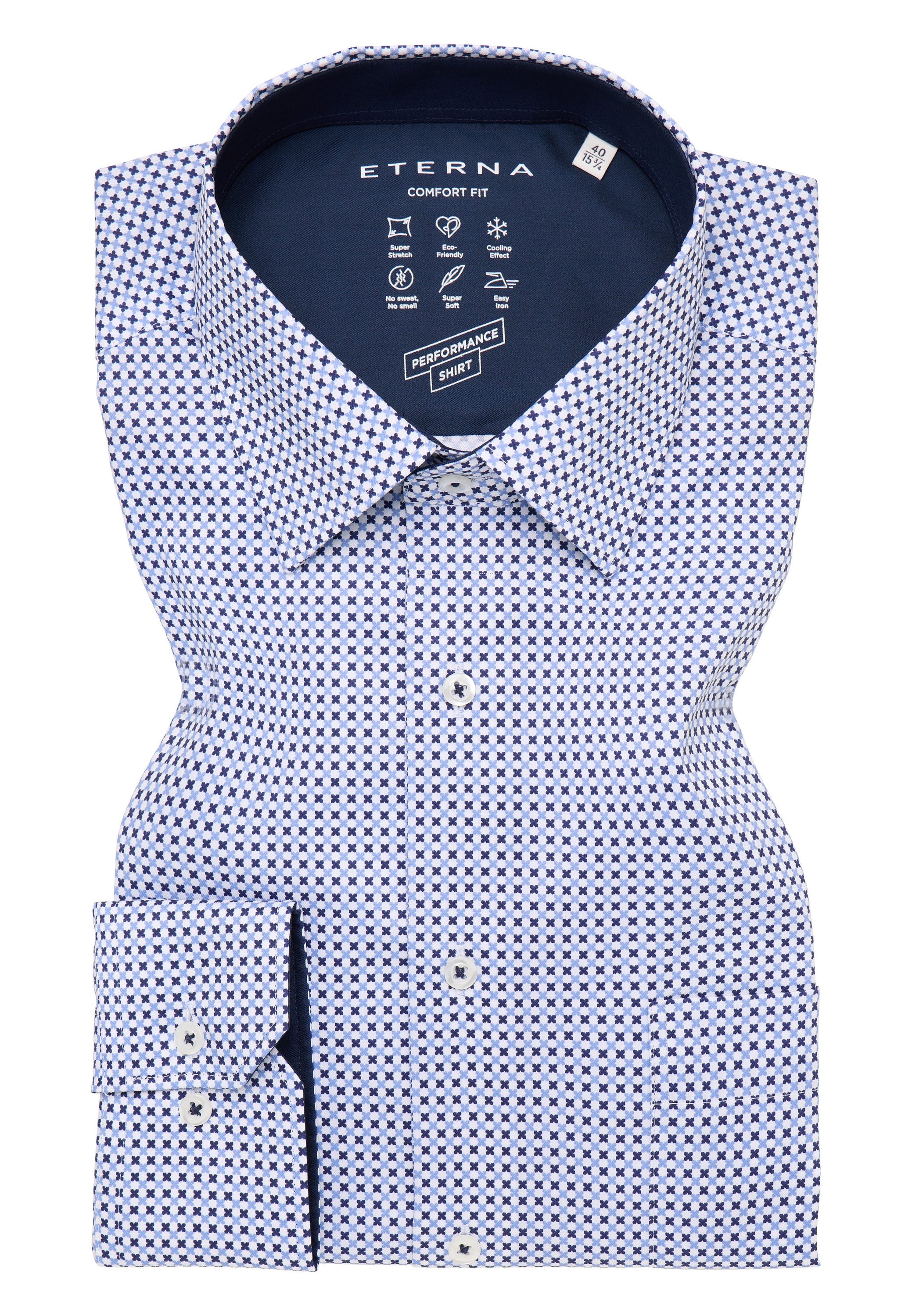 Eterna Langarmhemd »COMFORT FIT«, EASY IRON (bügelleicht)