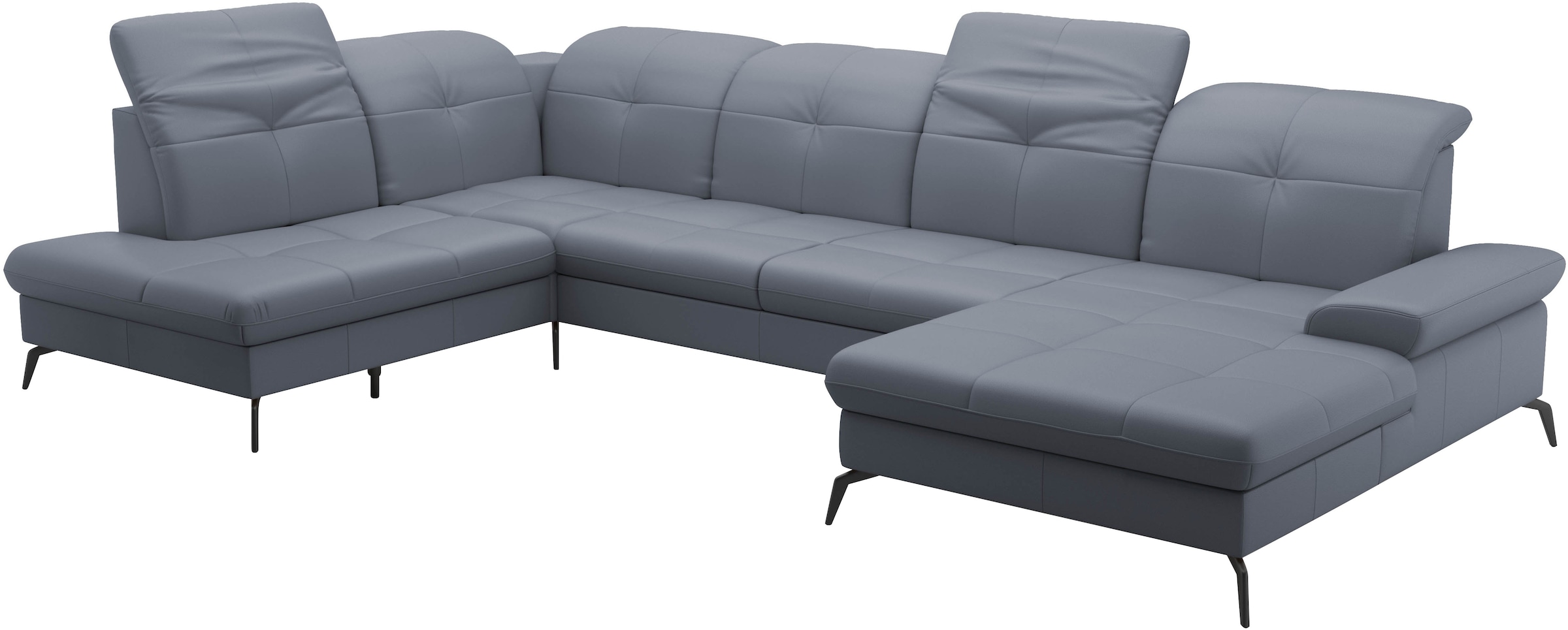 sit&more Wohnlandschaft »Amica, U-Form, inkl. Sitztiefenverstellung und Armteilverstellung«, wahlweise mit Kopfteilverstellung, Bettfunktion und Bettkasten