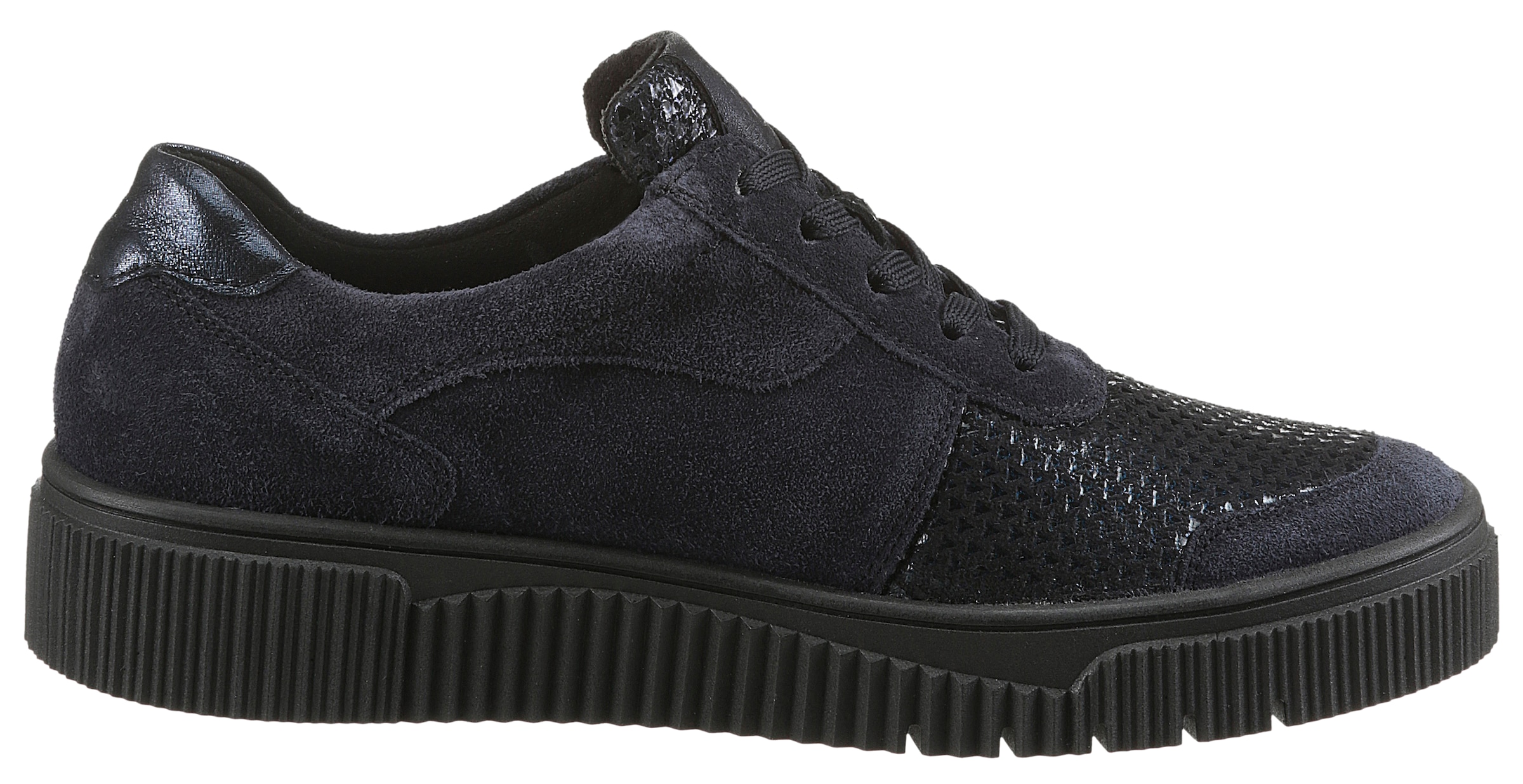 Waldläufer Plateausneaker »K-SANSA-Soft«, Komfortschuh, Bequemschuh, Schnürschuh in Extraweite K, Metallic-Optik